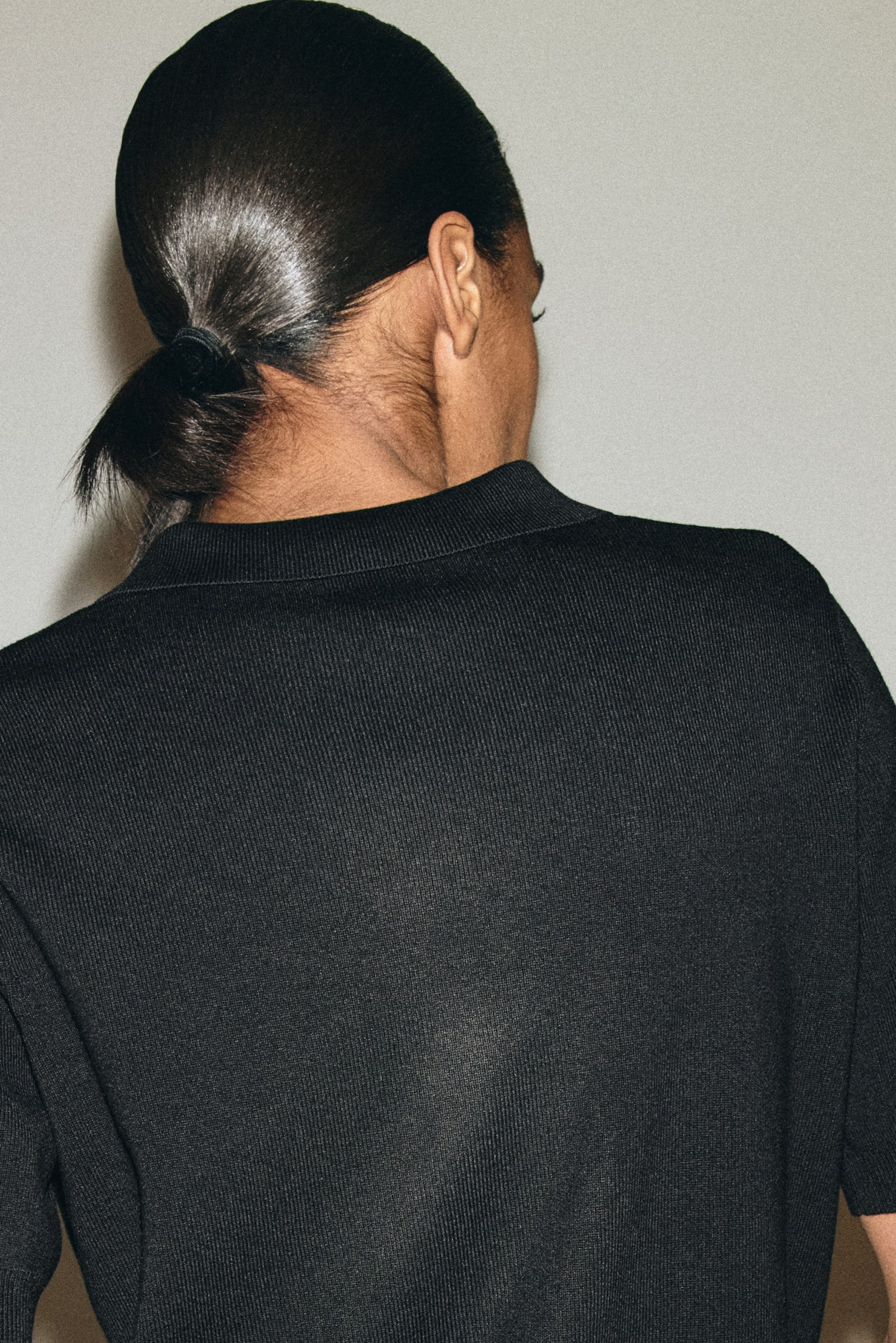 Propínací top s límečkem - Černá/Jasně modrá/Krémová/Vínová/Tmavě hnědá/Tmavě hnědá/Krémová/Béžová - 5