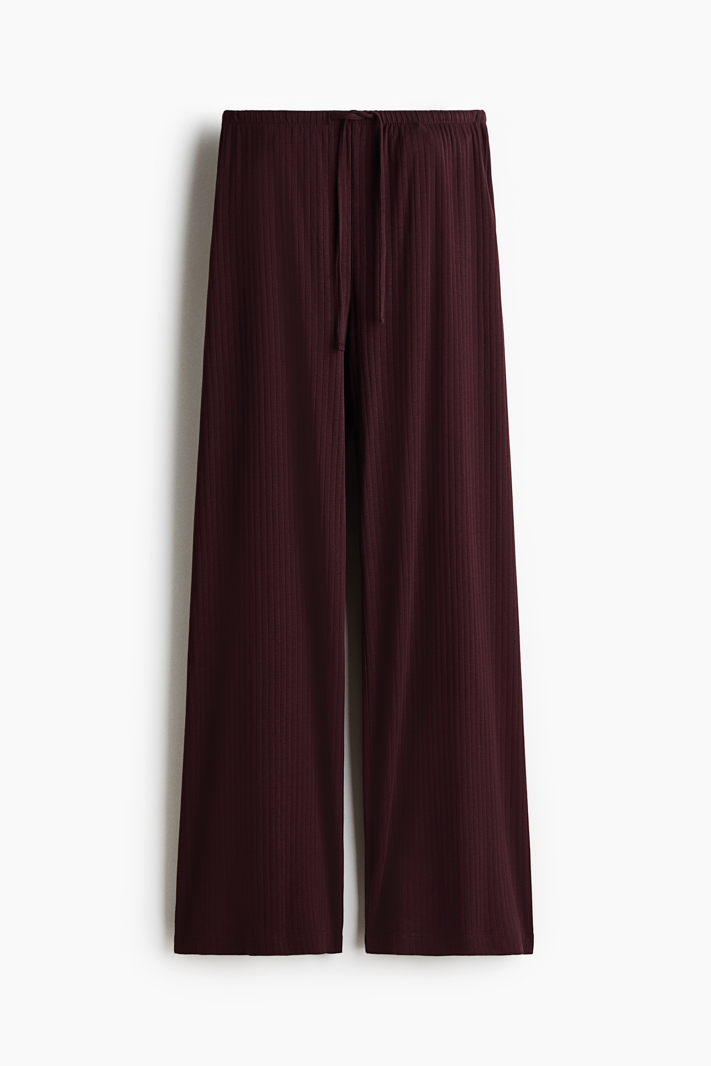 Ribbed Drawstring Pants - Burgundy/Dark blue/Black/striped/Black/White/striped/Khaki green/Brown