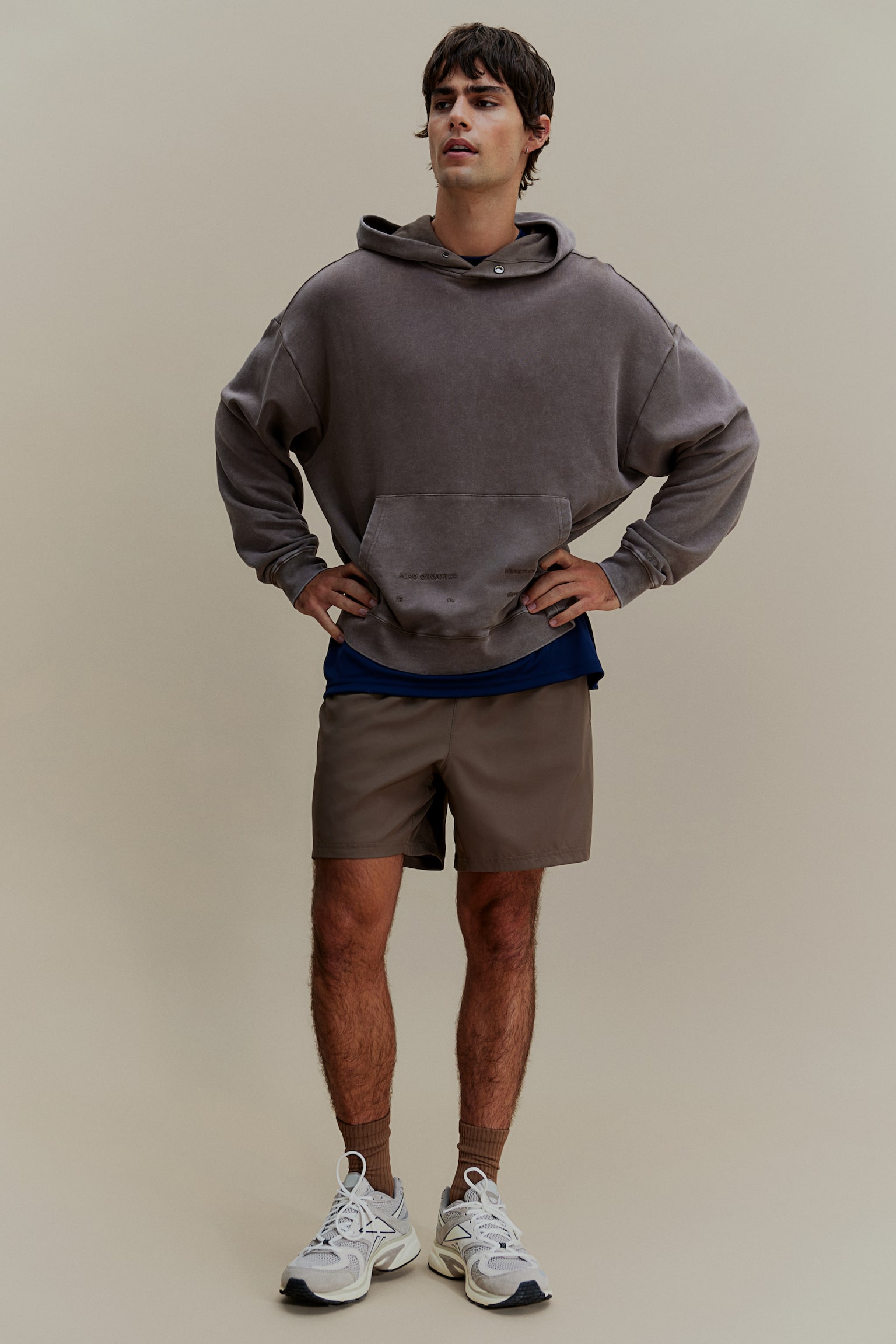 Loose-Fit Sports Hoodie - Dark beige/Taupe - 6