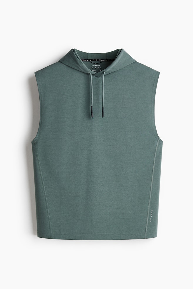 Regular-Fit Sleeveless Sports Hoodie with DryMove™ - Dusty green/Gray melange/Navy blue/Black - 1