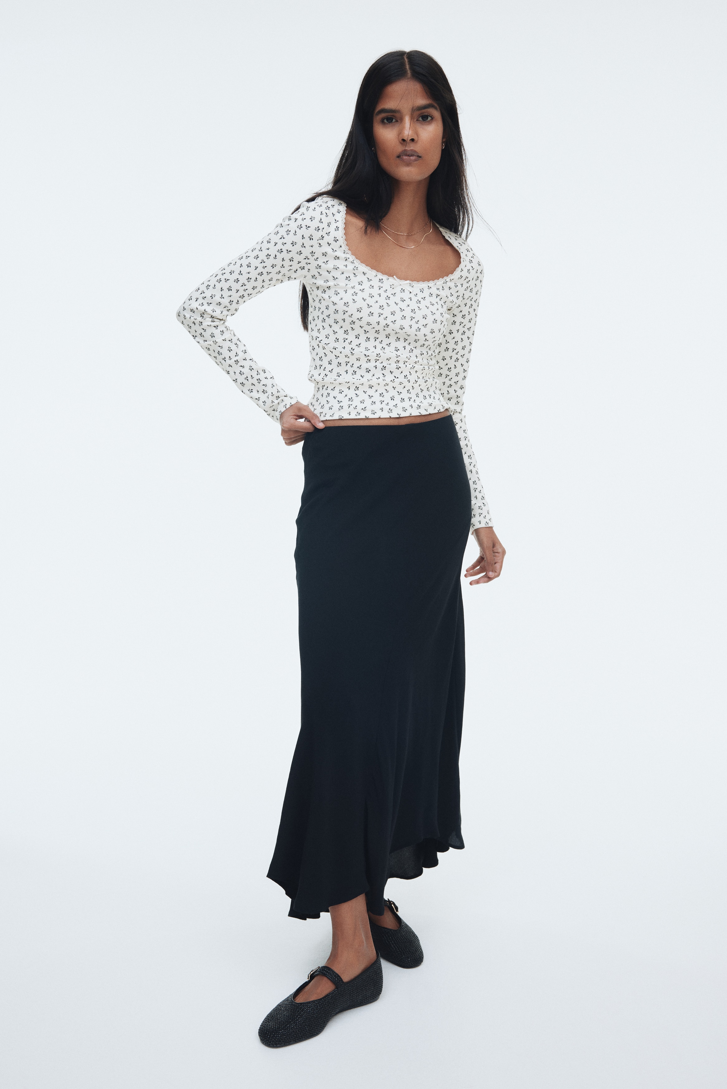 Ribbed jersey top