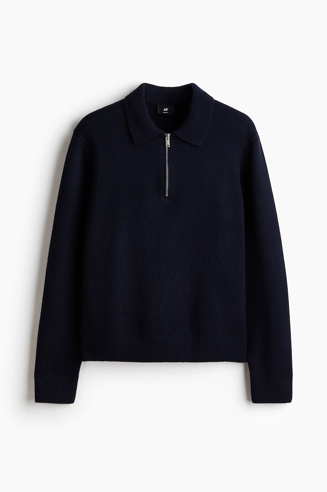 Wollen polotrui - Regular Fit - Marineblauw/Donkergrijs gemêleerd/Donker kakigroen - 1