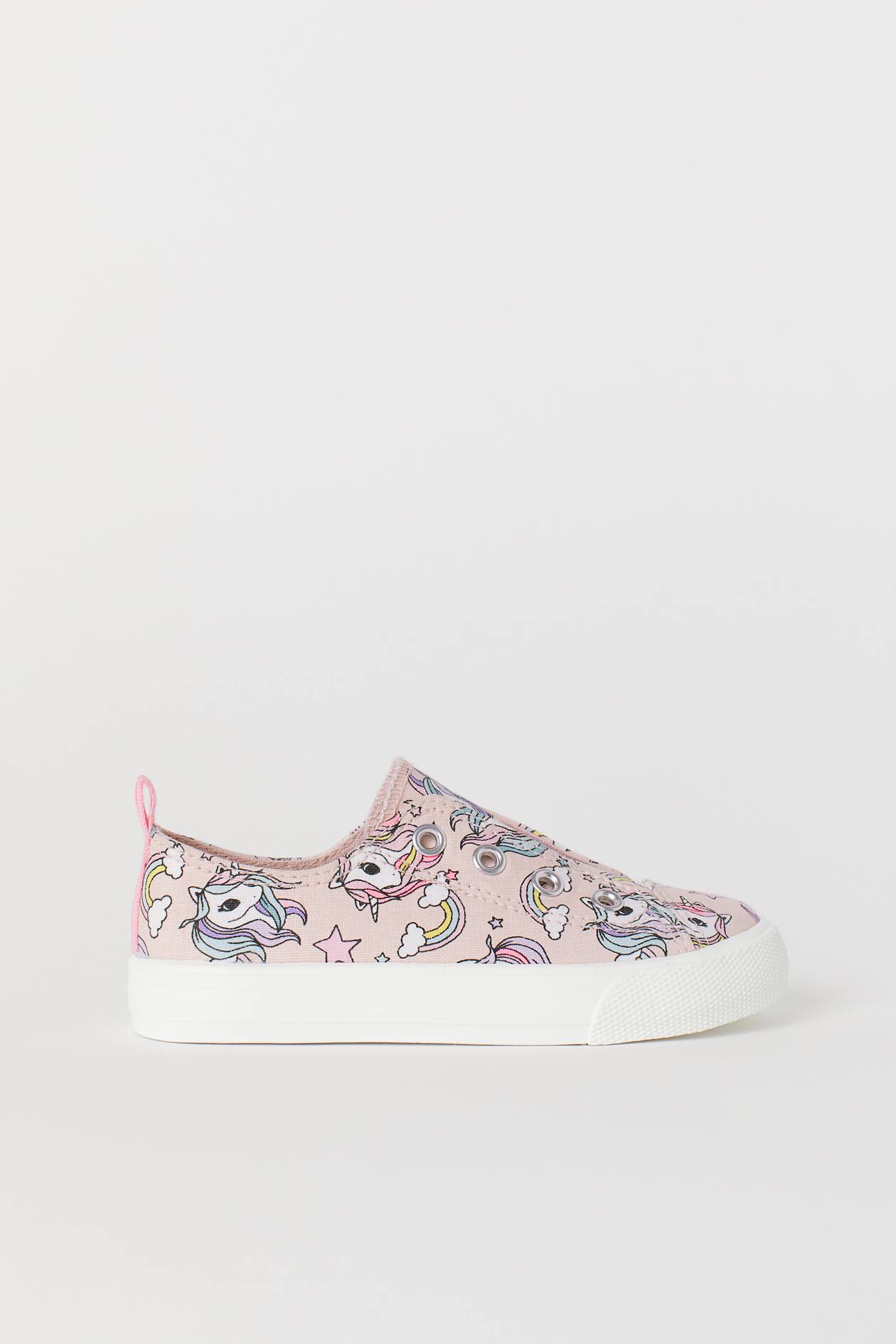 Slip-on trainers - No heel - Powder pink/Unicorns - Kids | H&M GB