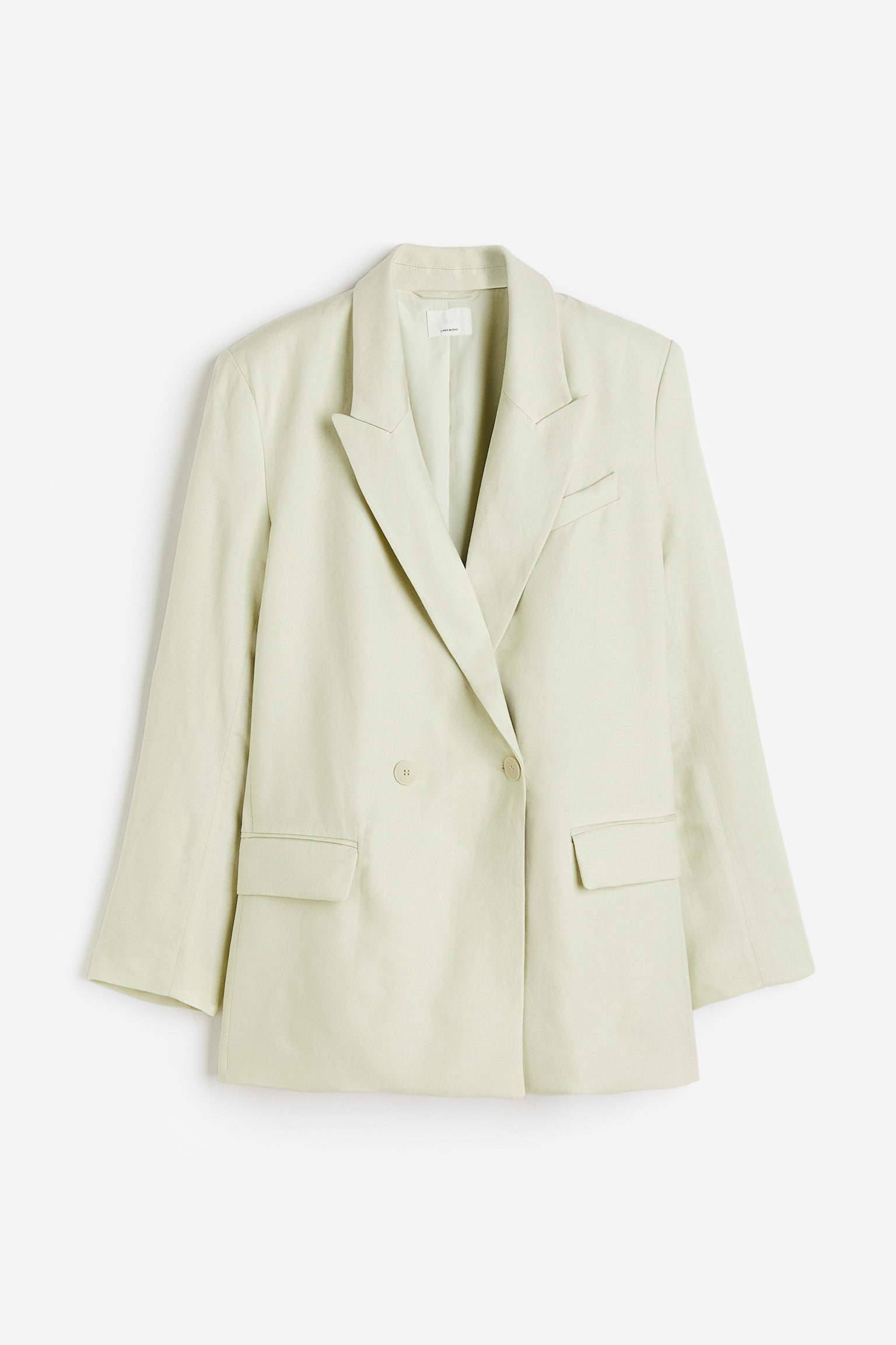 Double-breasted blazer - Light green/Apricot/White - 1