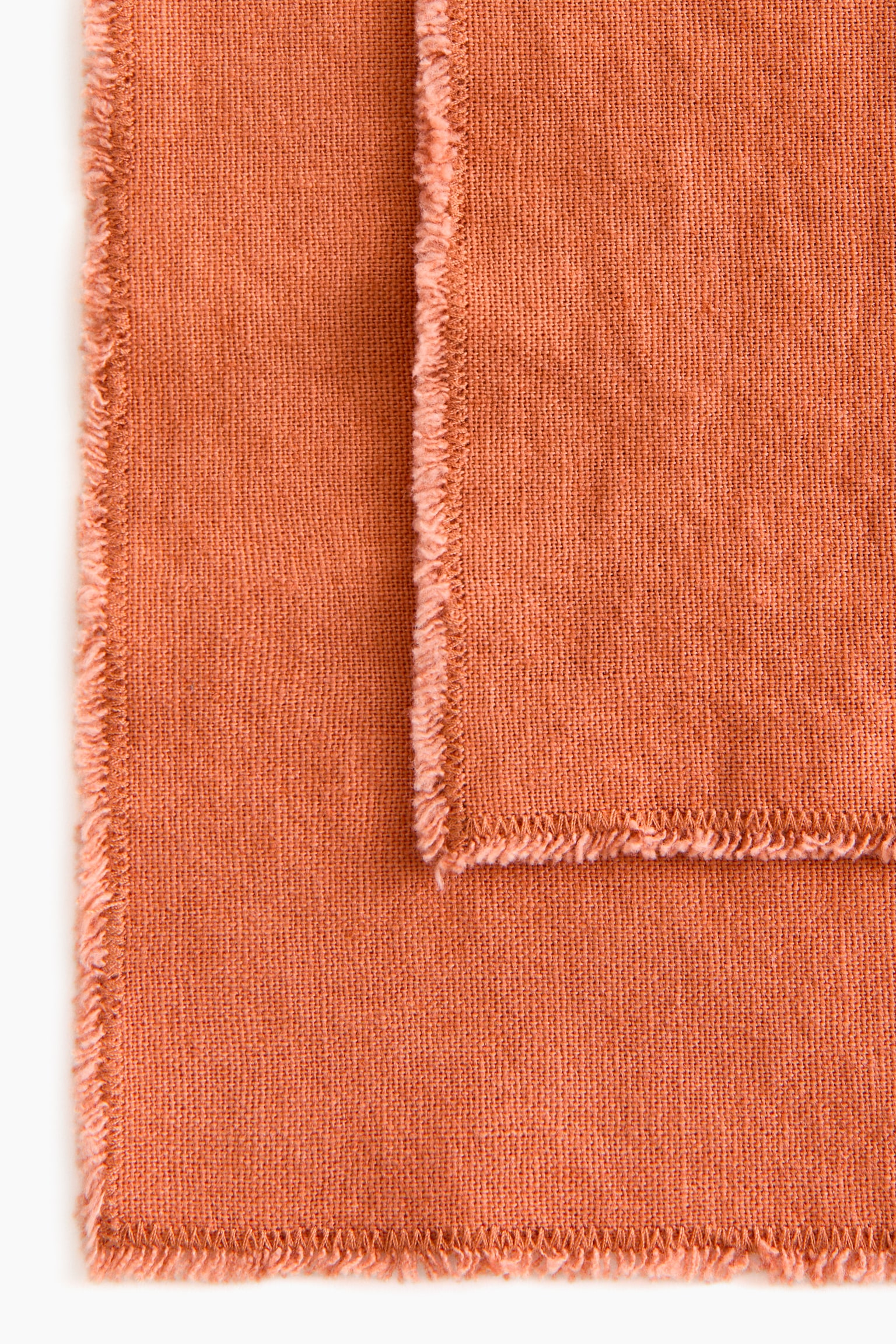 2'li Keten Karışımlı Peçete - Turuncu/Açık bej/Koyu gri - 3