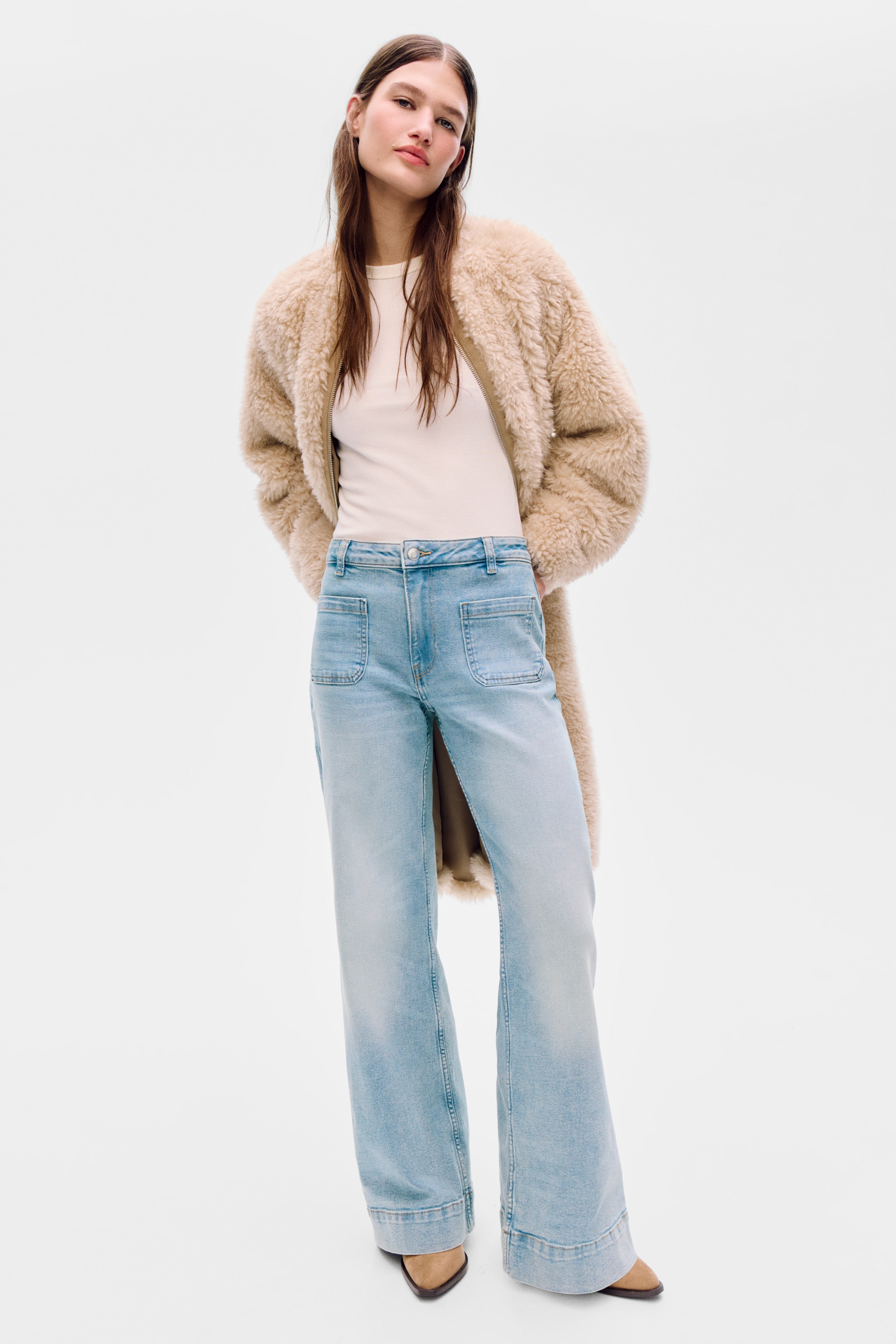 Wide High Waist Jeans - Ανοιχτό μπλε denim/Ναυτικό μπλε denim/Μαύρο denim/Σκούρο μπλε denim