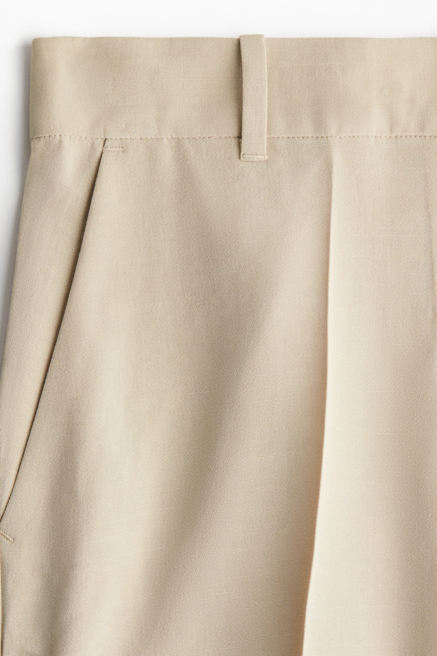 Wide ankle-length trousers - Light beige/Dark brown/Black - 4