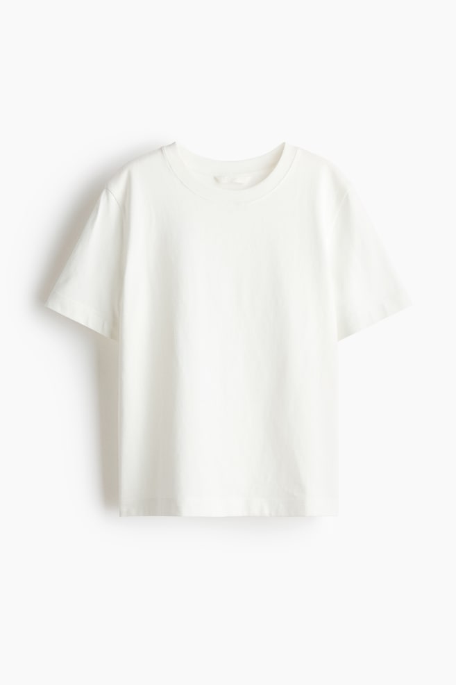Cotton T-shirt - White/Light dusty blue/Mole - 1