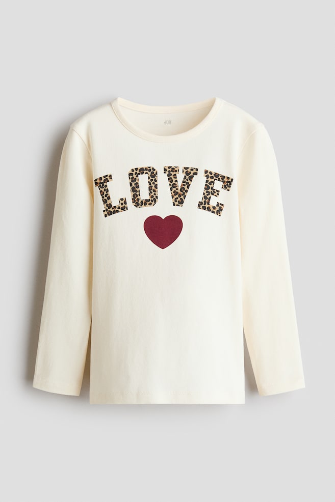 Printed cotton top - Cream/Love/Light beige/Bow/Light purple/Rainbows/Light pink/Pegasus - 1