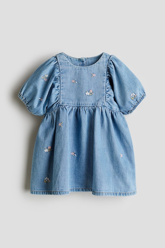 Детские платья H&M Embroidered-Detail Denim Dress