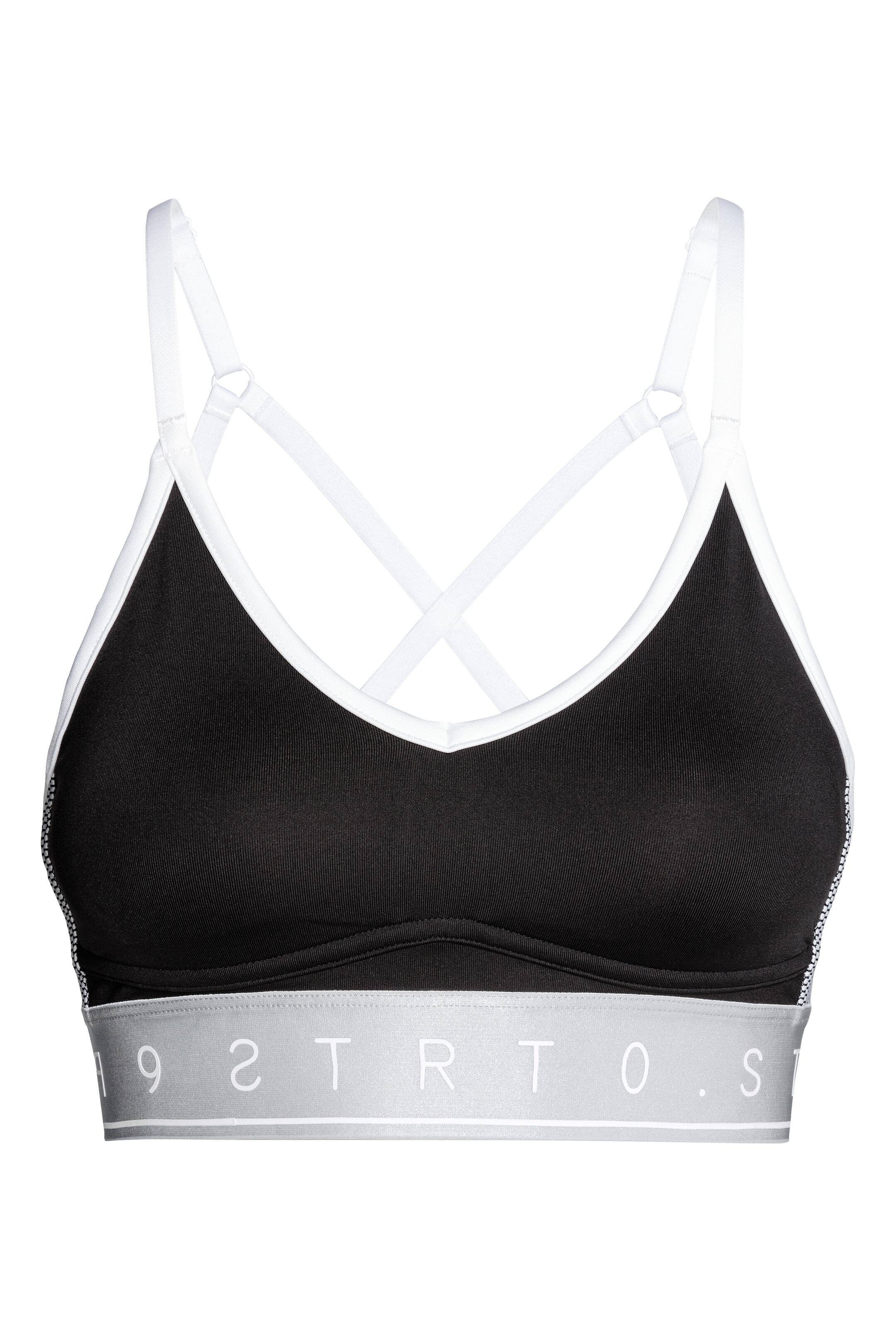 View larger image: Sports bra Medium support - Black/Silver - Ladies | H&M GB 1