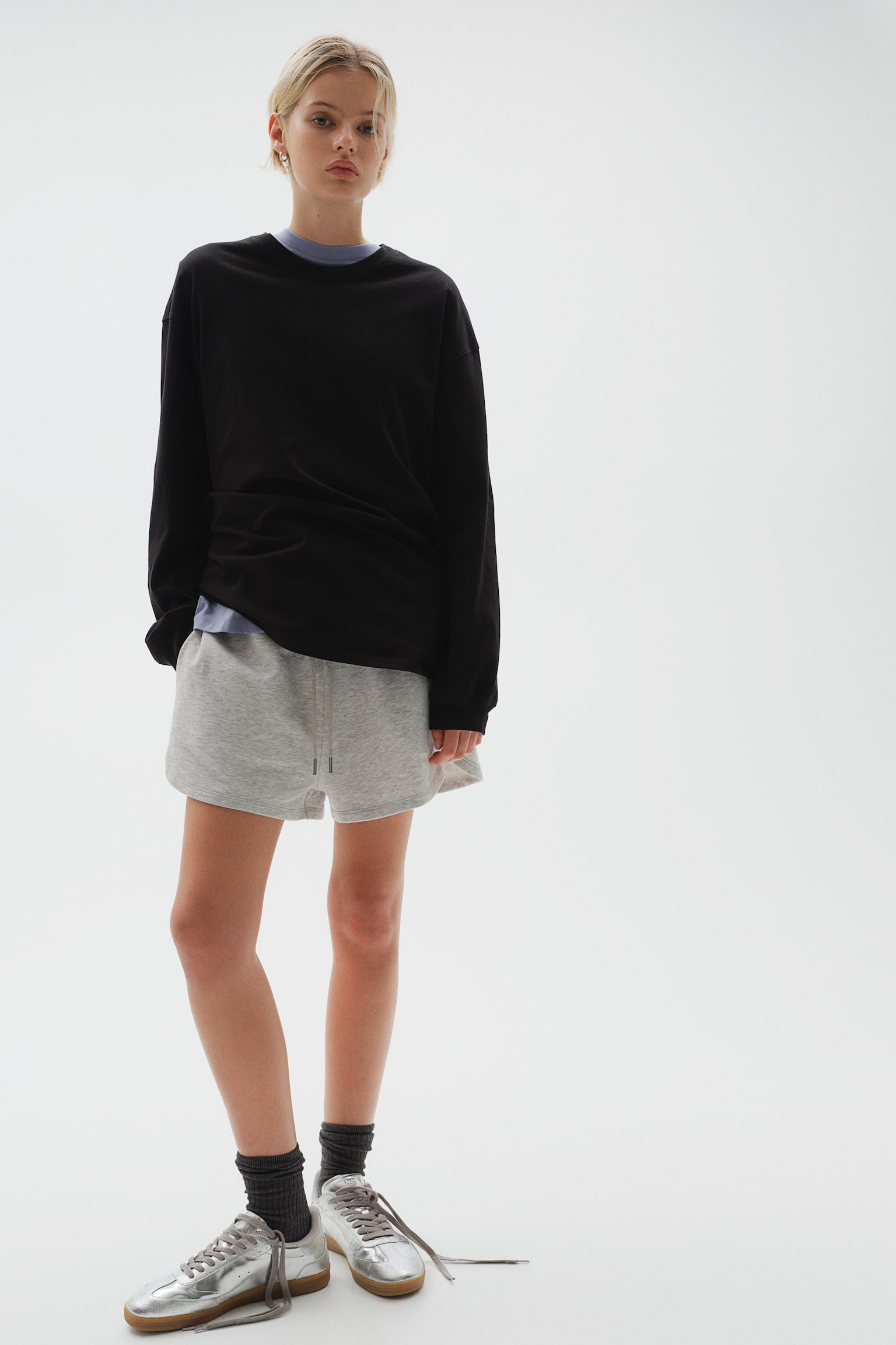 Long-sleeved jersey top - Black/White/Burgundy/Beige/Navy blue/Studio 96 - 1