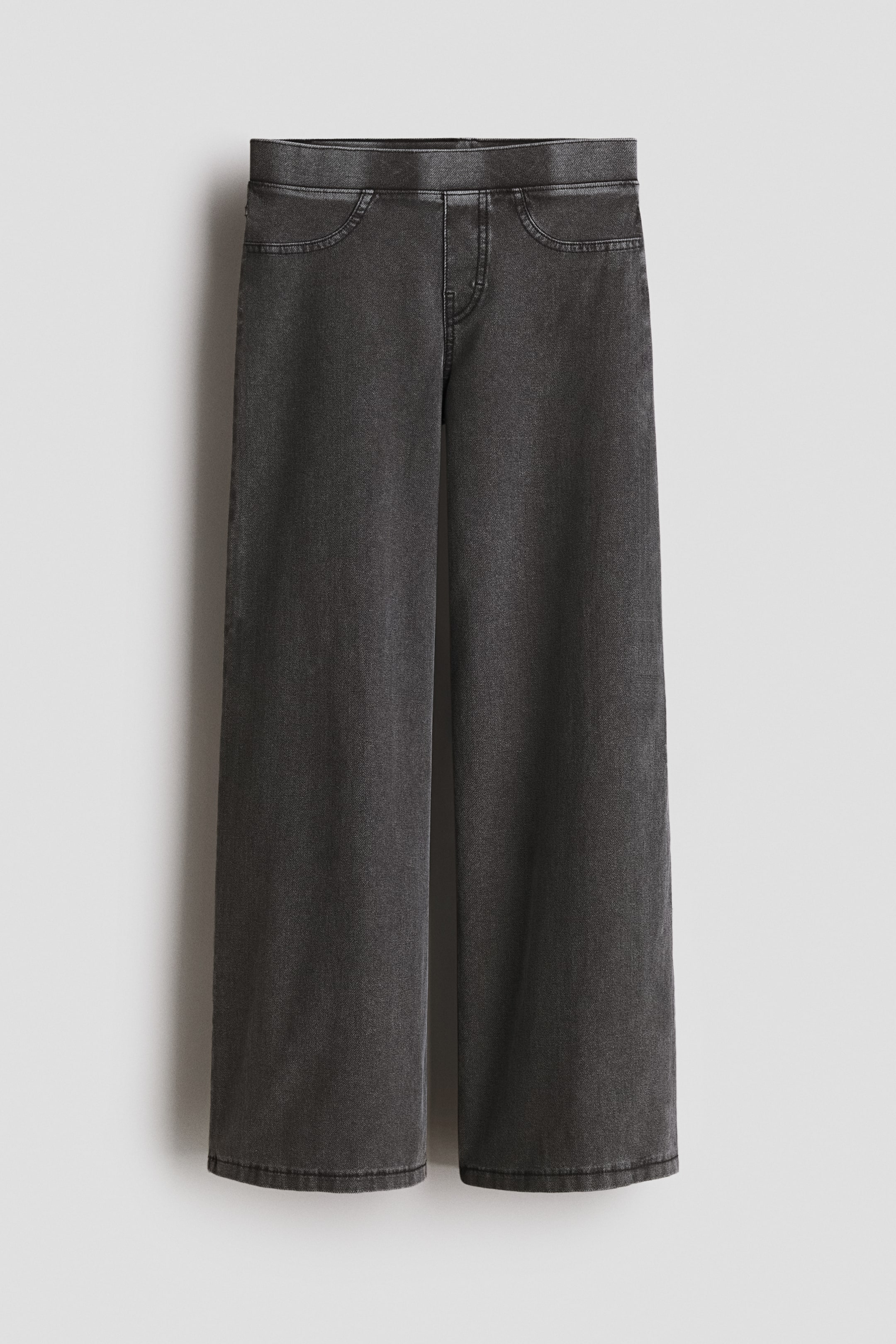 Ampliar la imagen: Pantalón ancho con apariencia de denim - Gris denim oscuro - Kids | H&M MX 1