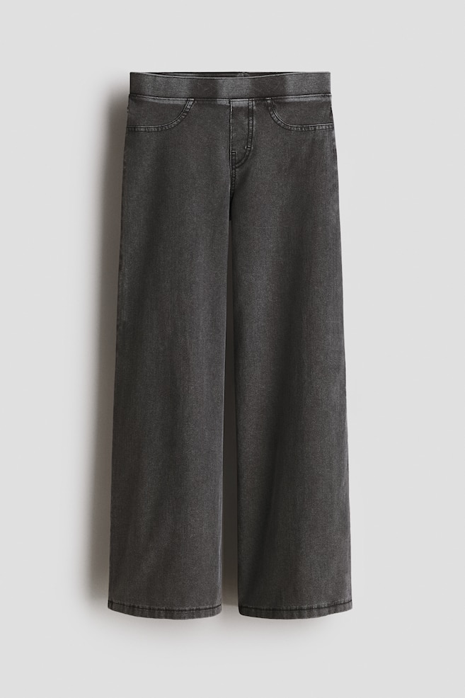 Denim-look wide trousers - Dark denim grey - 1