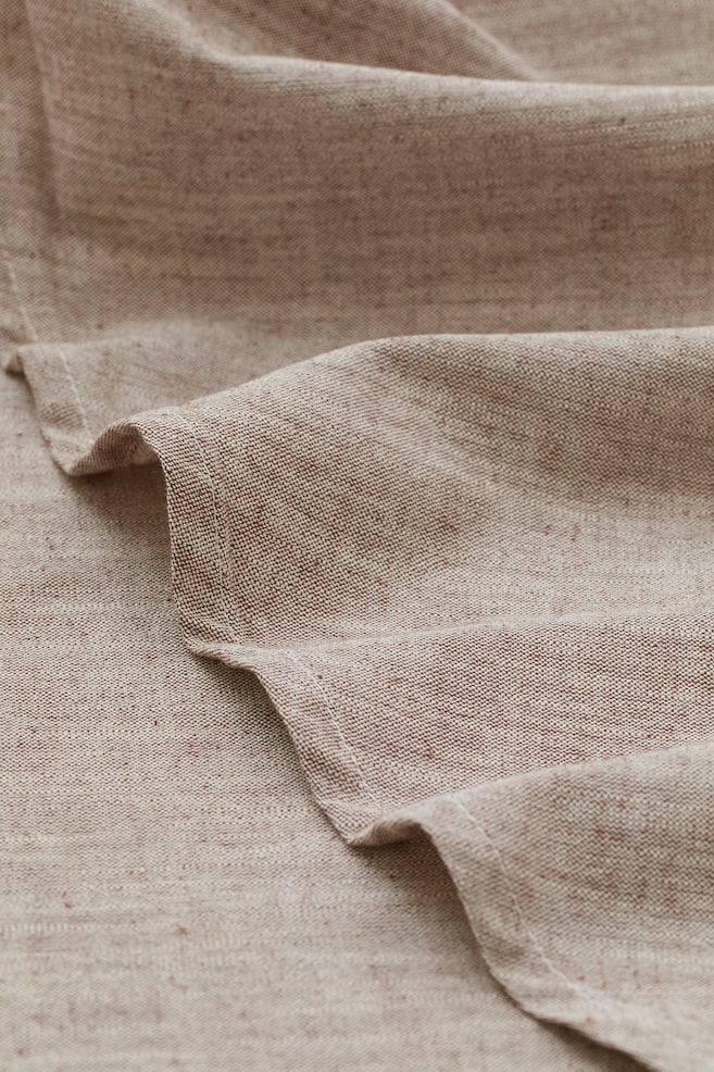 Round linen-blend tablecloth - Beige marl/Light beige/Grey marl - 2