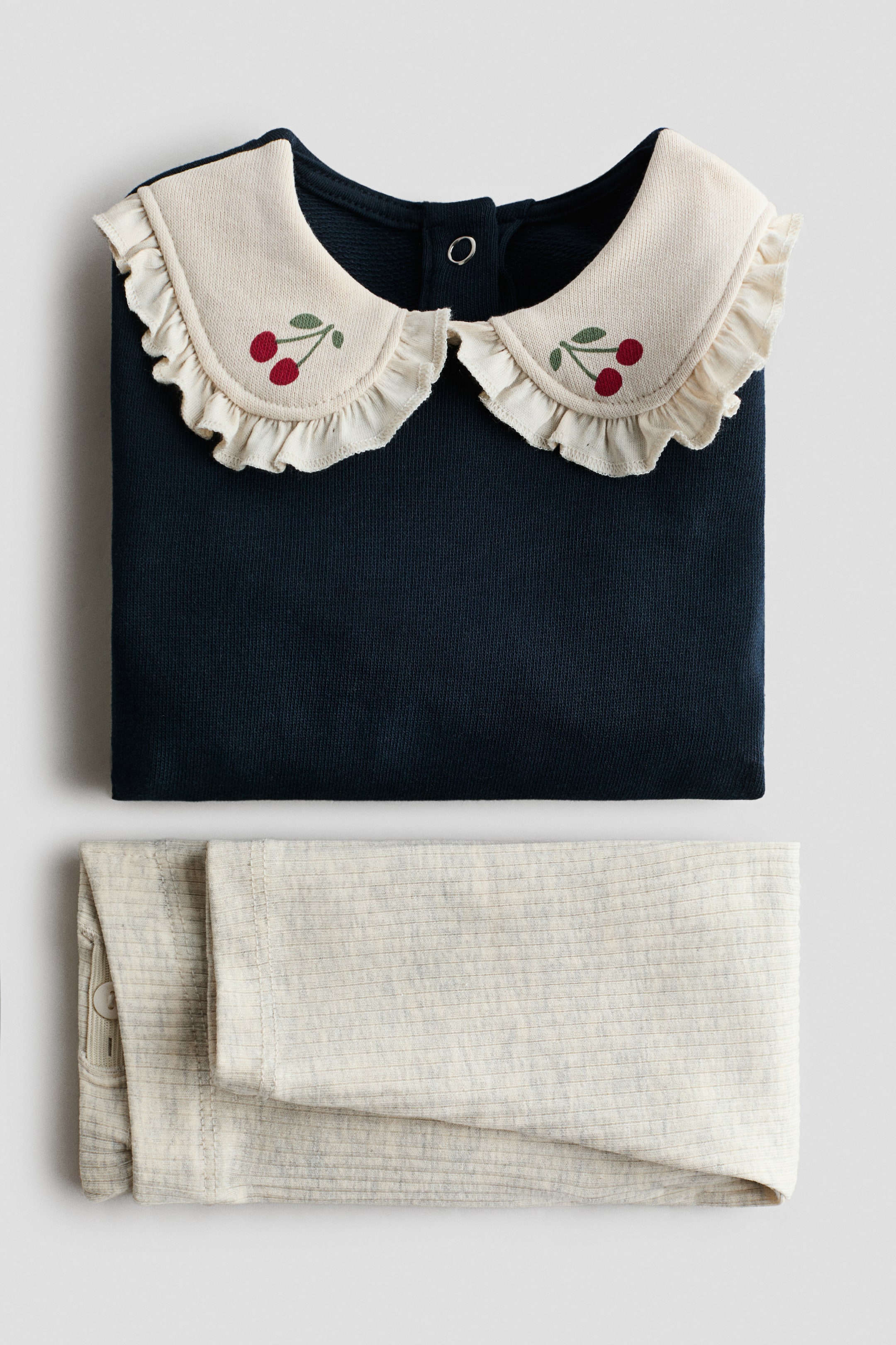 Grösseres Bild ansehen: 2-teiliges Set mit Shirt und Leggings - Marineblau/Kirschen - KINDER | H&M CH 2