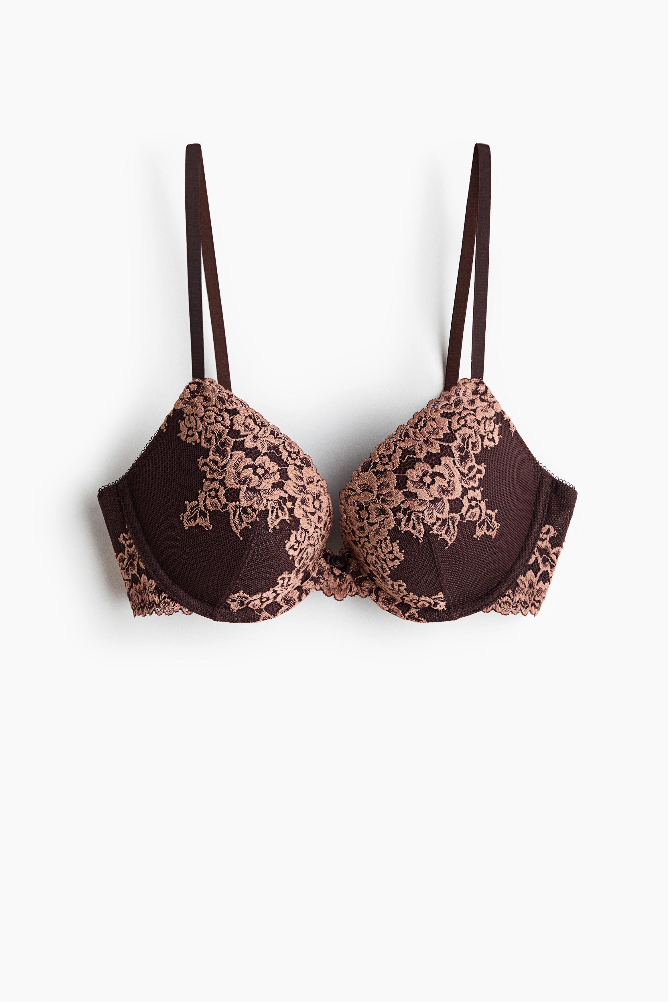 Lace Push-Up Bra - Dark brown/dusty rose/Light blue/cream/Black/cream/Dark blue/white