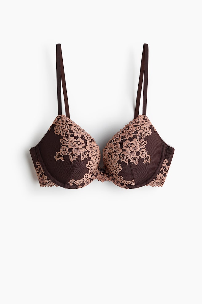 Lace Push-Up Bra - Dark brown/dusty rose/Light blue/cream/Black/cream/Dark blue/white/Light beige/white - 1