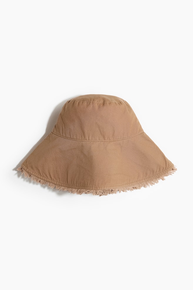 Cotton Bucket Hat - Dark beige/Orange - 1