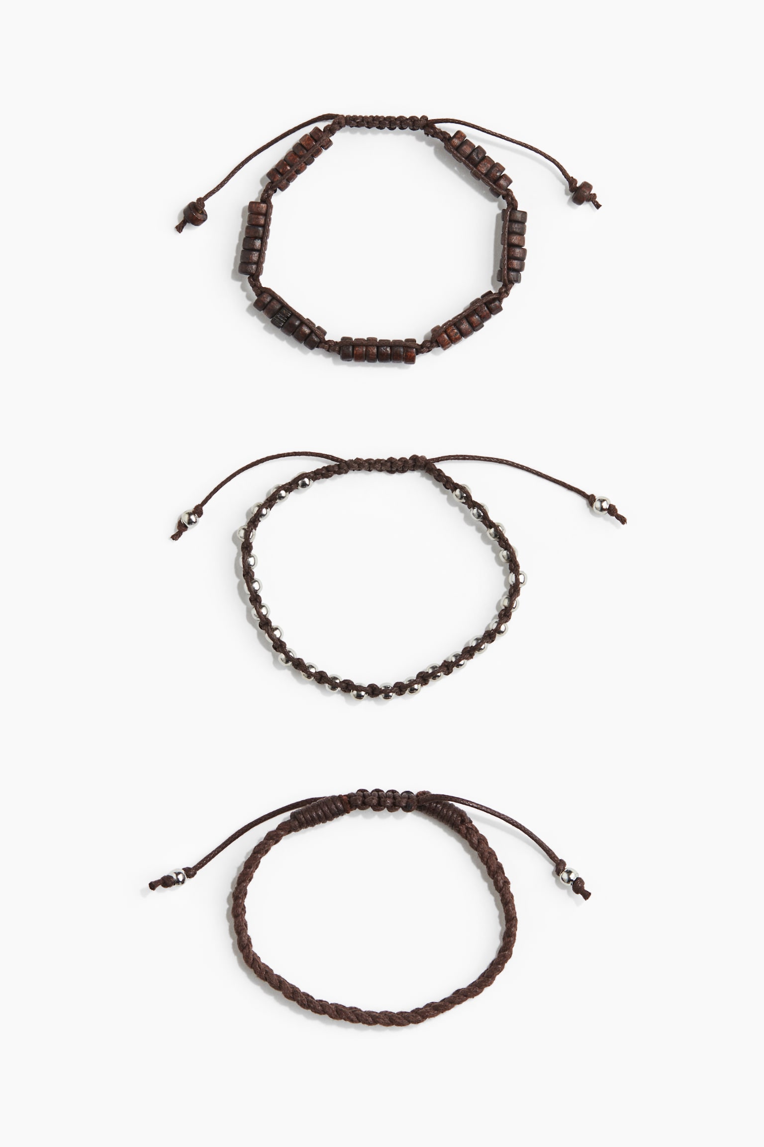 3-pack bracelets - Dark brown - 1