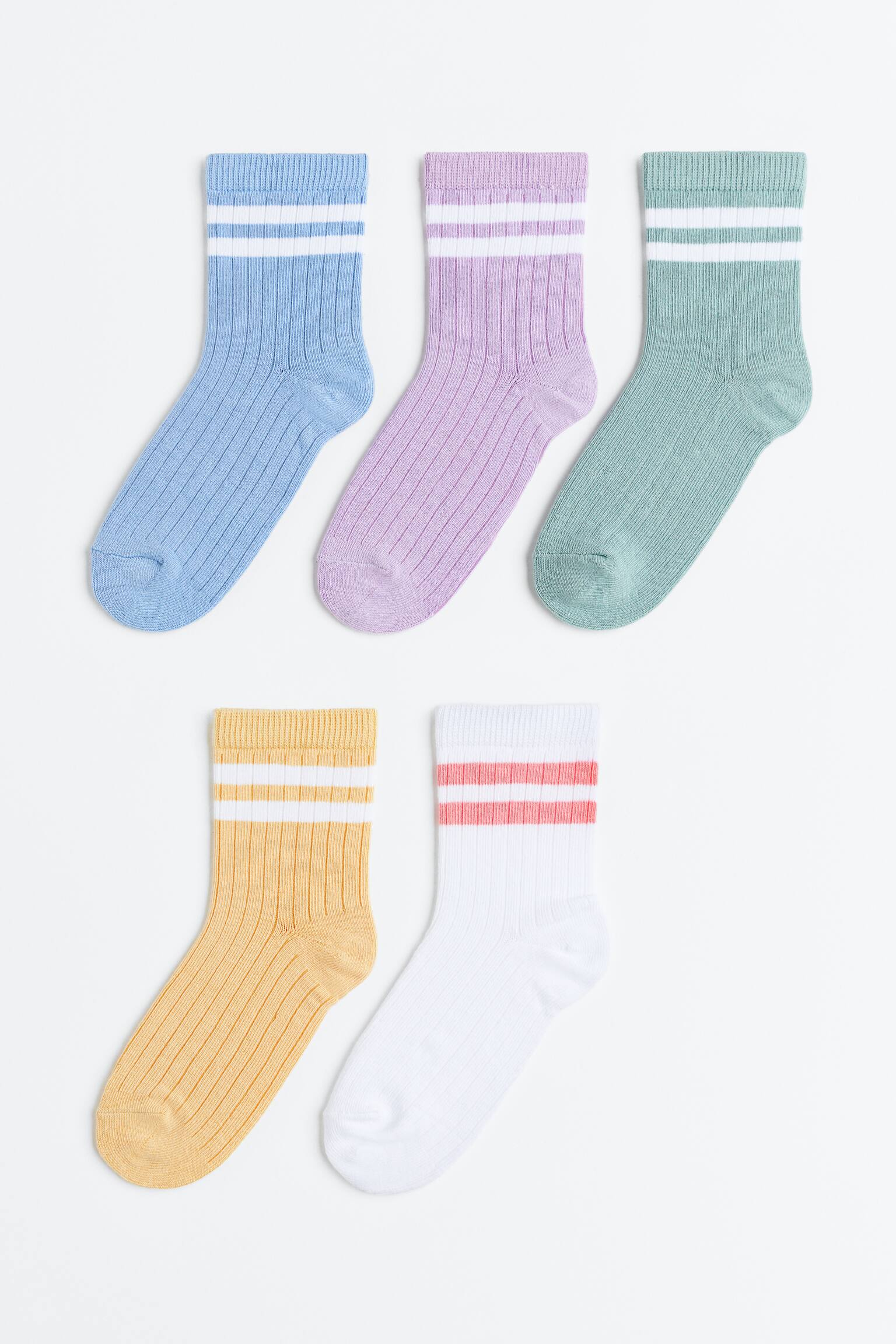 5-pack Socks - Yellow/Light purple - 1