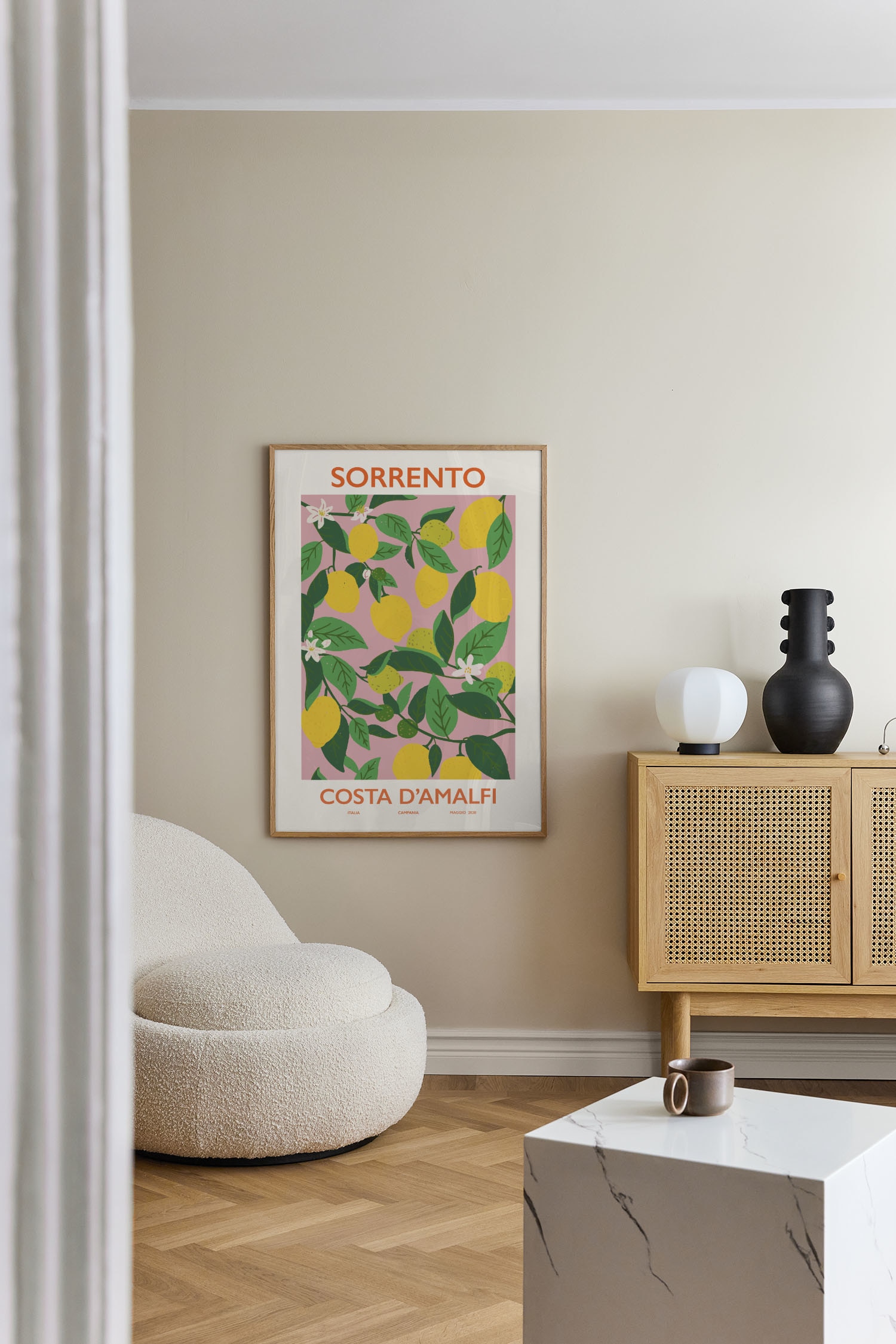 Sorrento Plakat - Gul/grøn