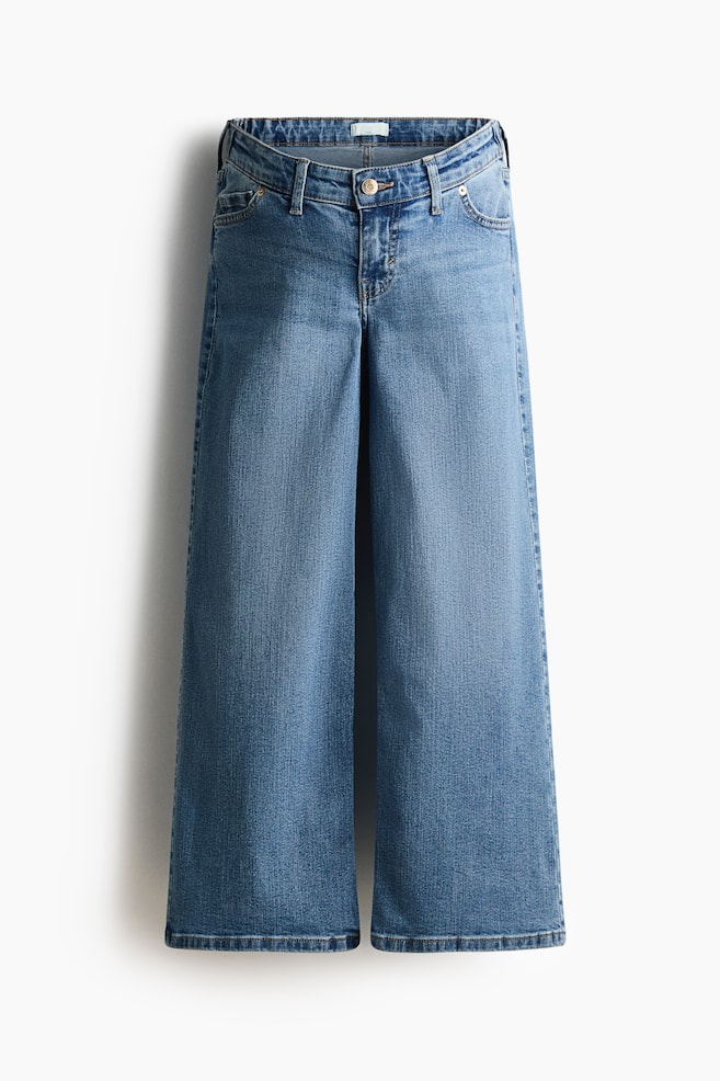 MAMA Wide Low Waist Ankle Jeans - Denimblauw/Wit/Licht denimblauw/Donker denimblauw - 1