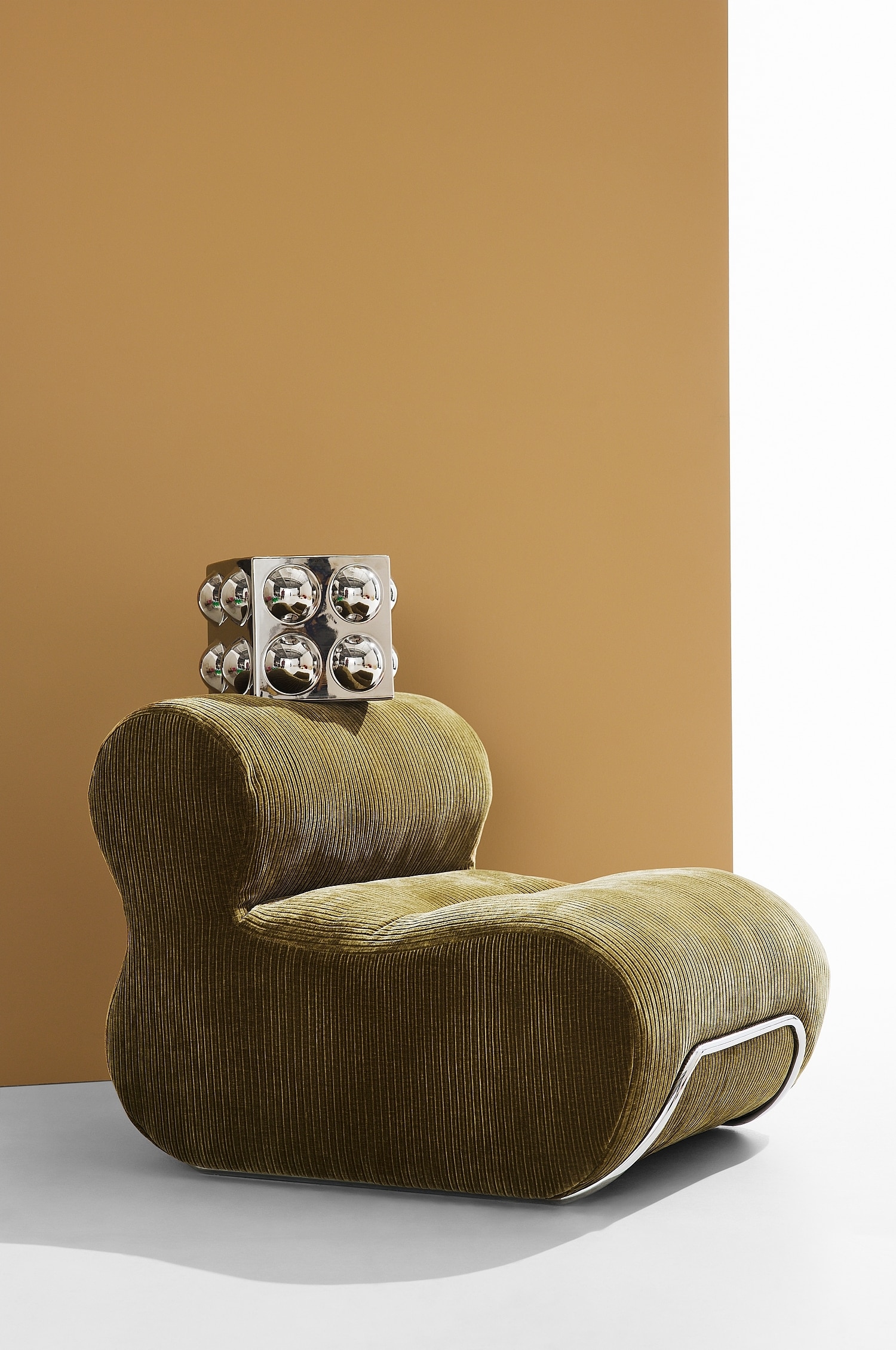 Archie Fauteuil - Vert/Brun Mocha/Rose Manchester/Beige Gris