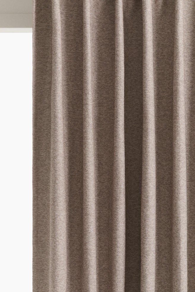 2-Pack Bouclé Blackout Curtain Panels - Taupe/Light beige - 1