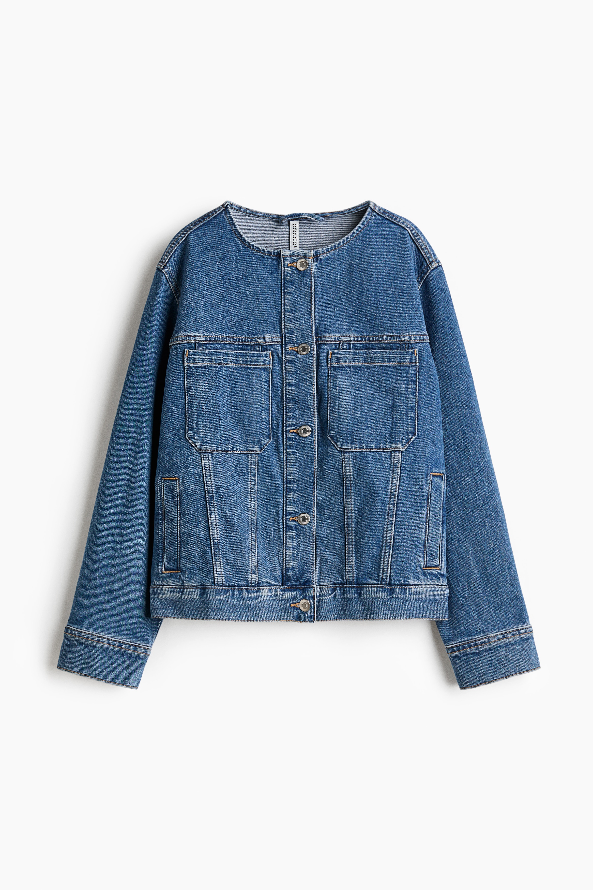 Truckerjakke uten krage - Denimblå