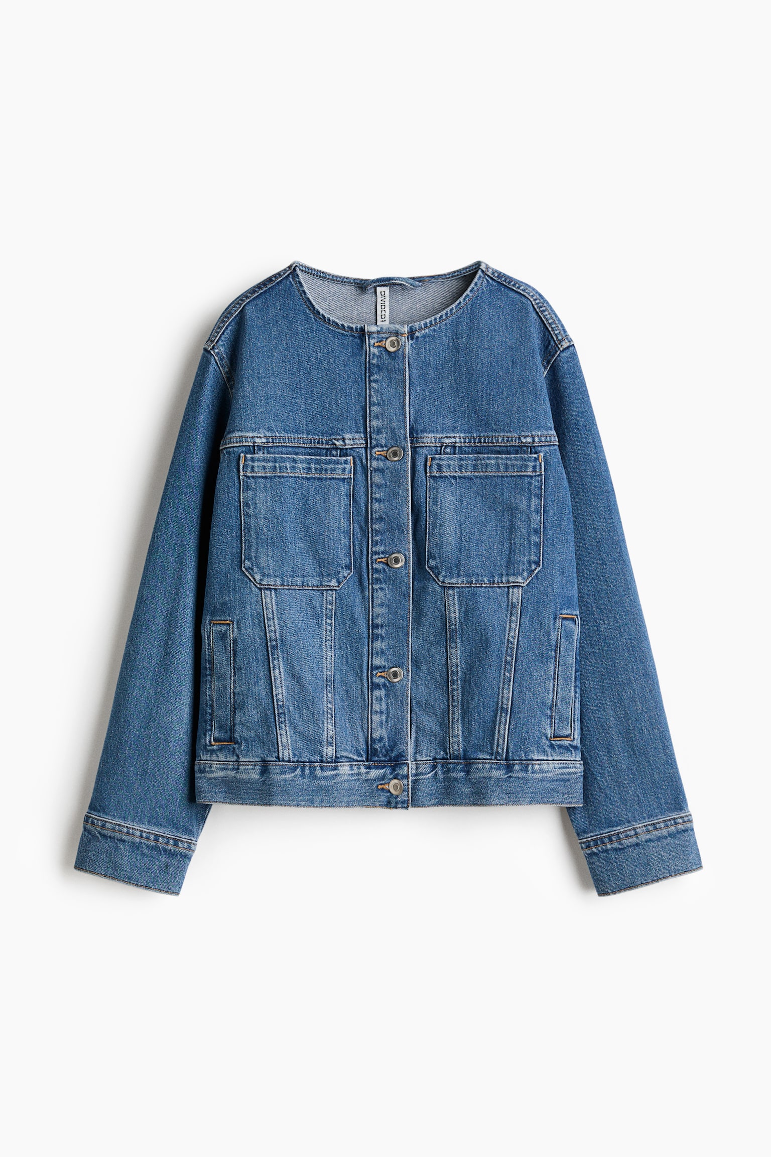 Collarless trucker jacket - Denim blue - 2