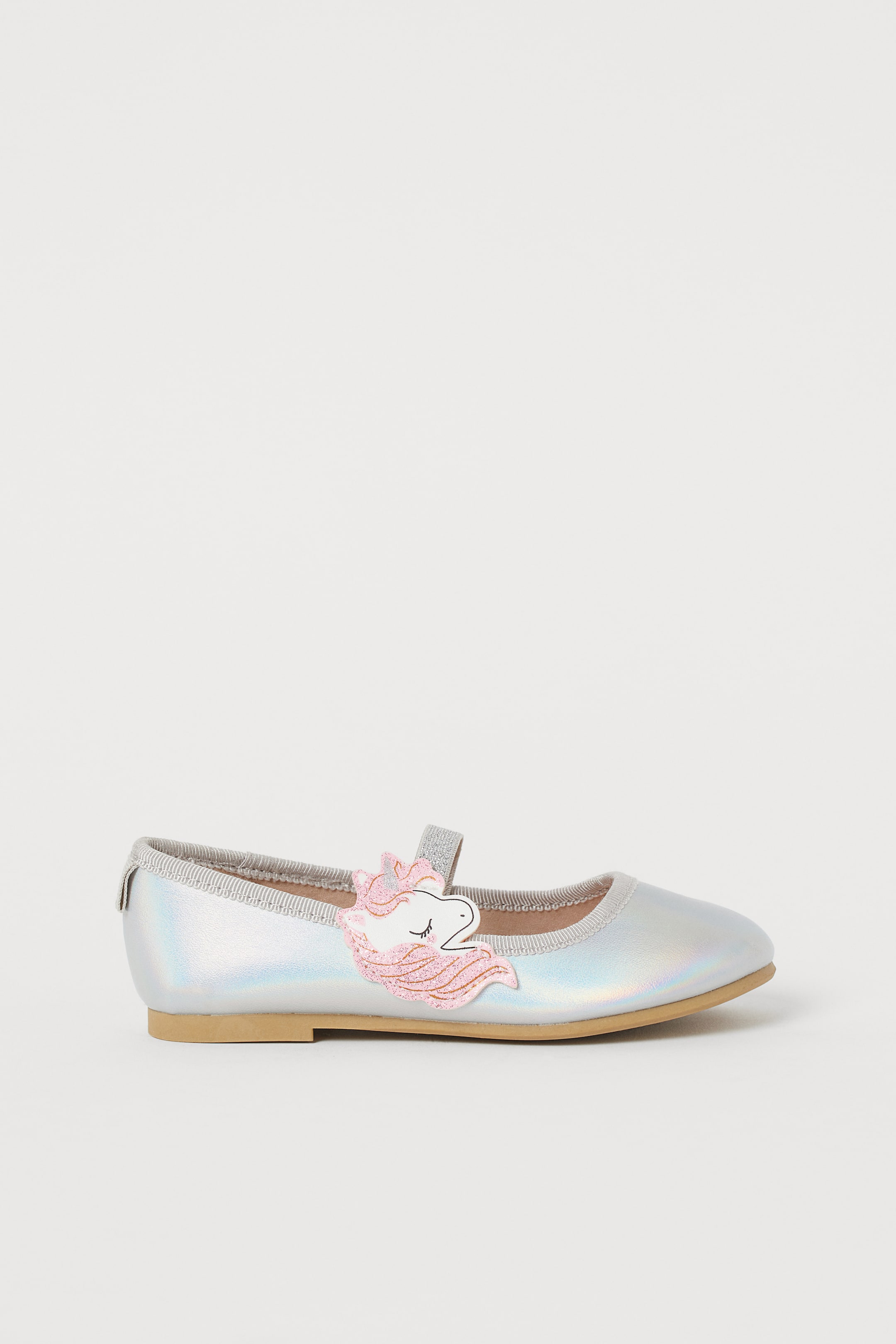查看大圖: 芭蕾淺口鞋 - 銀色/獨角獸 - Kids | H&M HK 1