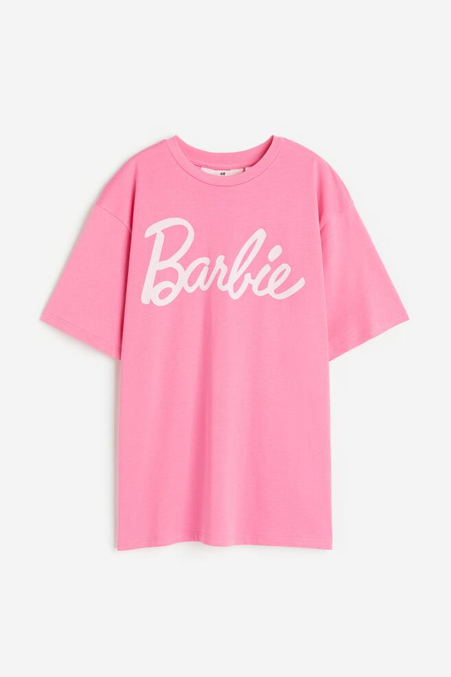 Oversized printed T-shirt - Pink/Barbie/Light beige/E.T./Light grey marl/Harry Potter/Dark blue/Harvard University/dc/dc/dc - 1