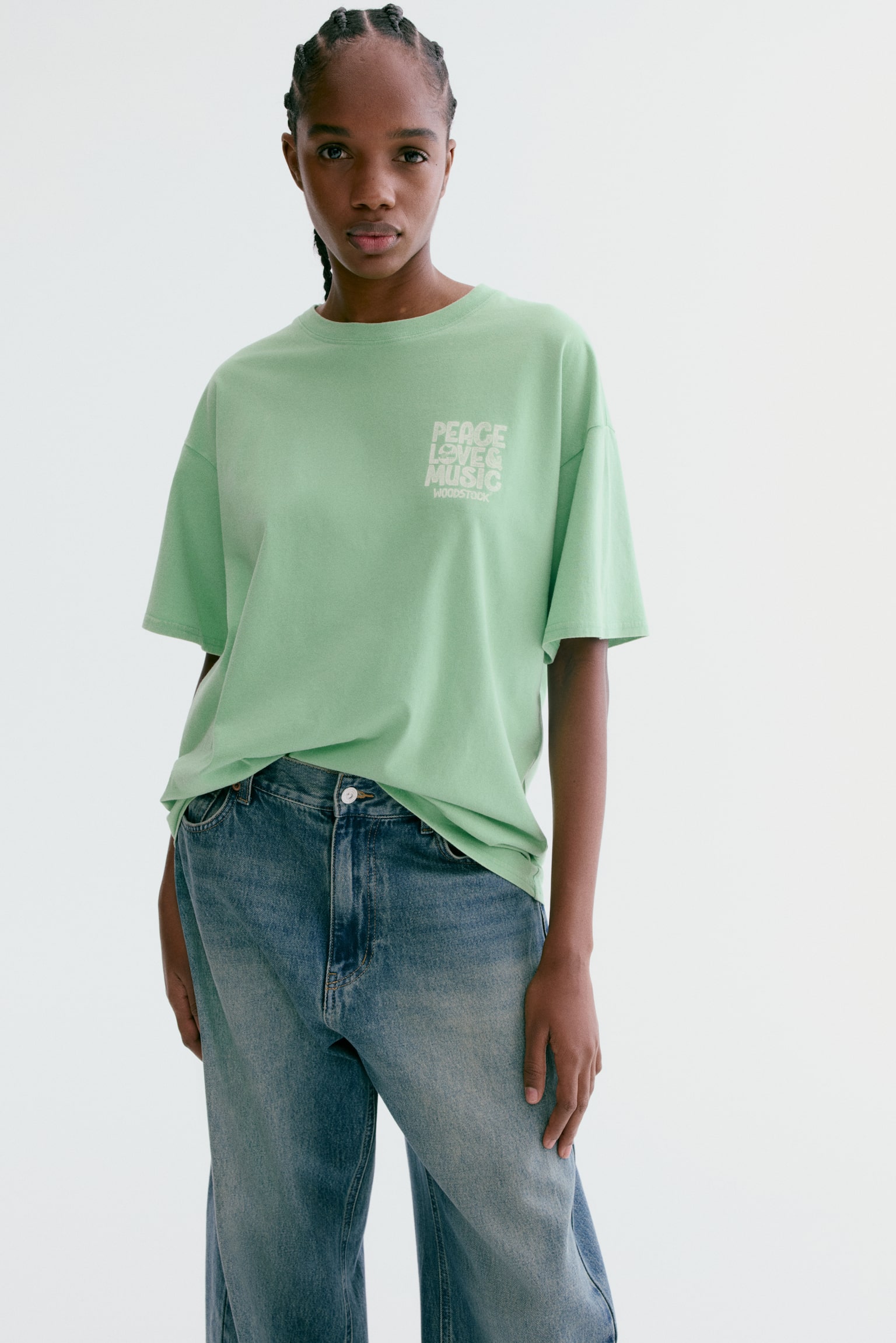 T-shirt grande taille imprimé - Vert/Woodstock/Noir/Pink Floyd/Bleu/Degas/Beige clair/Monet/Orange clair/Grateful Dead/Orange/Pacha/Rose poudre/The Doors - 3