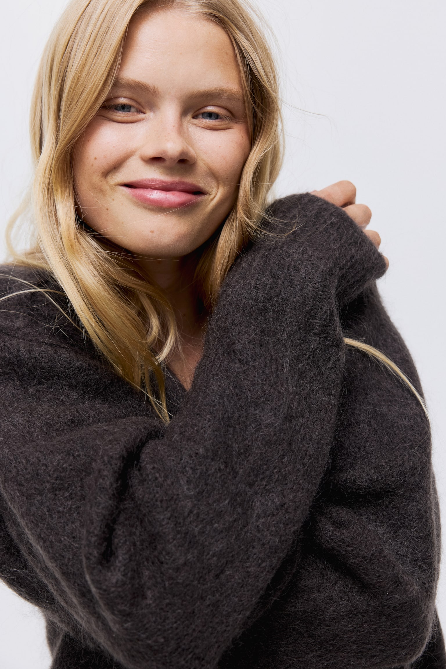 Mohair-blend cardigan - Dark brown/Light beige/Black - 6