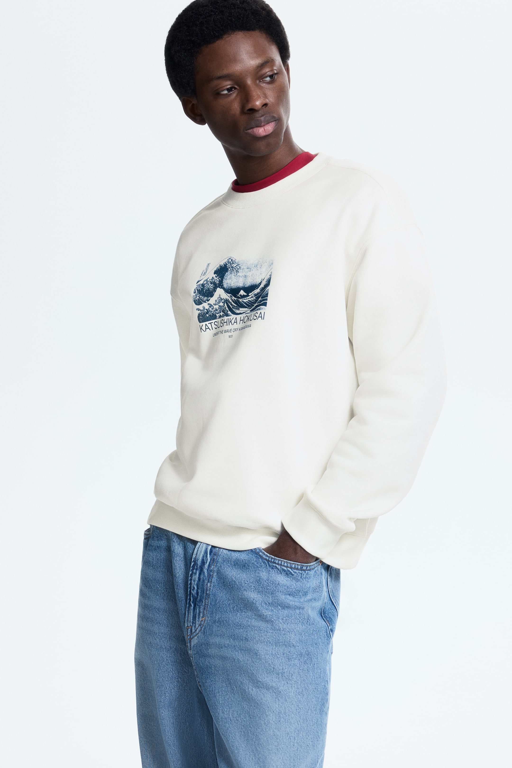 Ingrandisci l'immagine: Felpa Loose Fit - Bianco/Katsushika Hokusai - UOMO | H&M CH 4