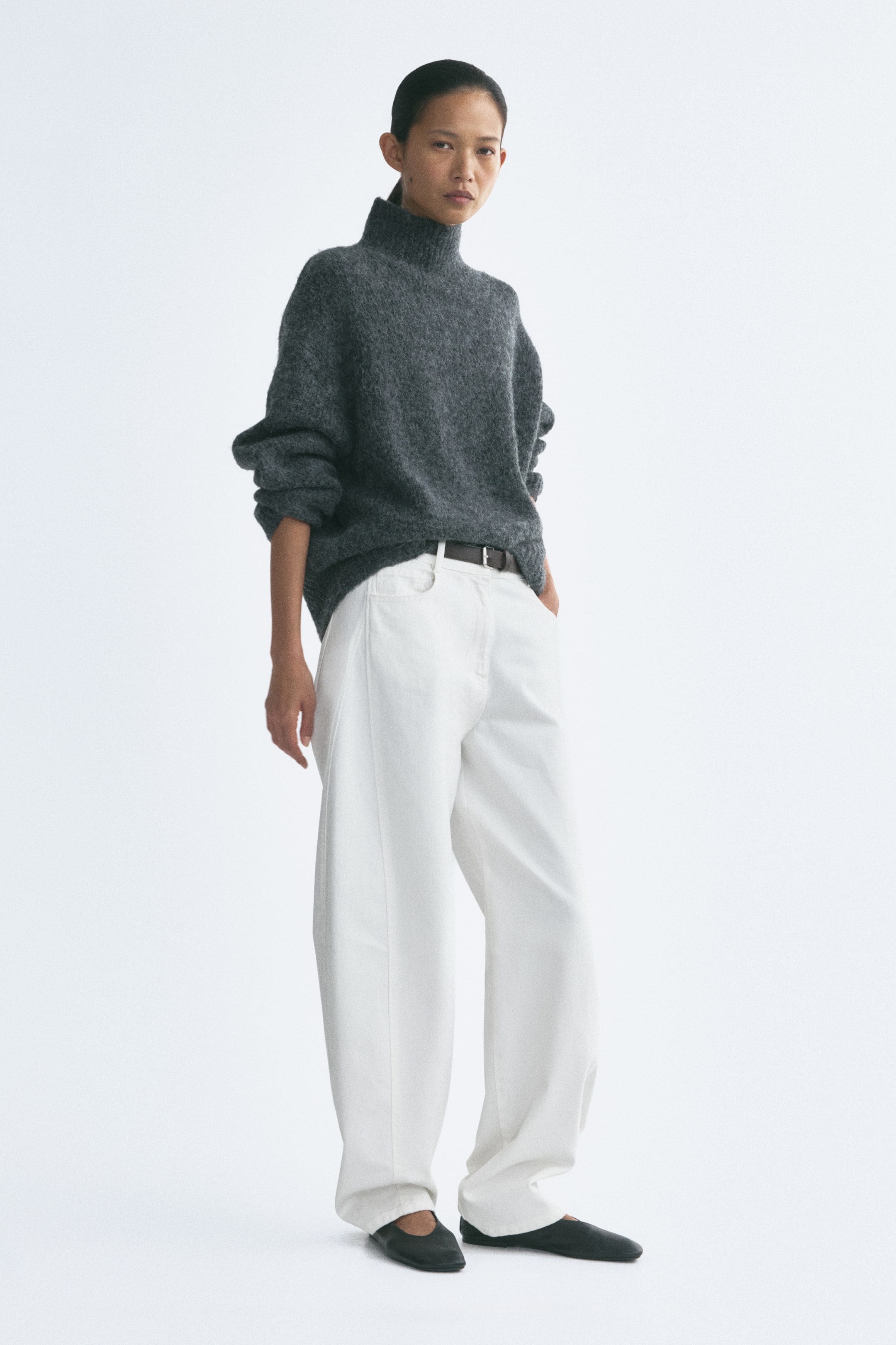 View larger image: Brushed turtleneck jumper - Dark grey marl - Ladies | H&M 1
