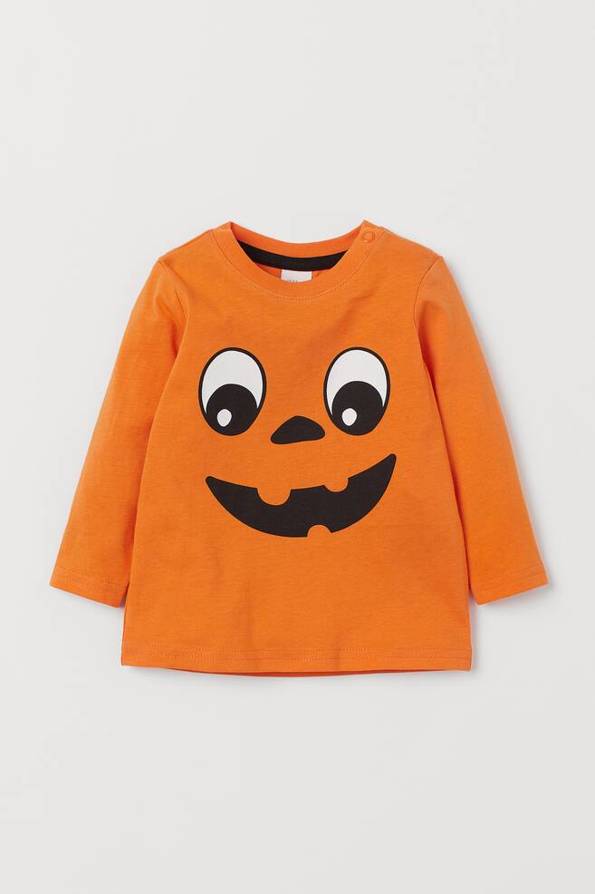 Printed jersey top - Orange/Pumpkin - 1