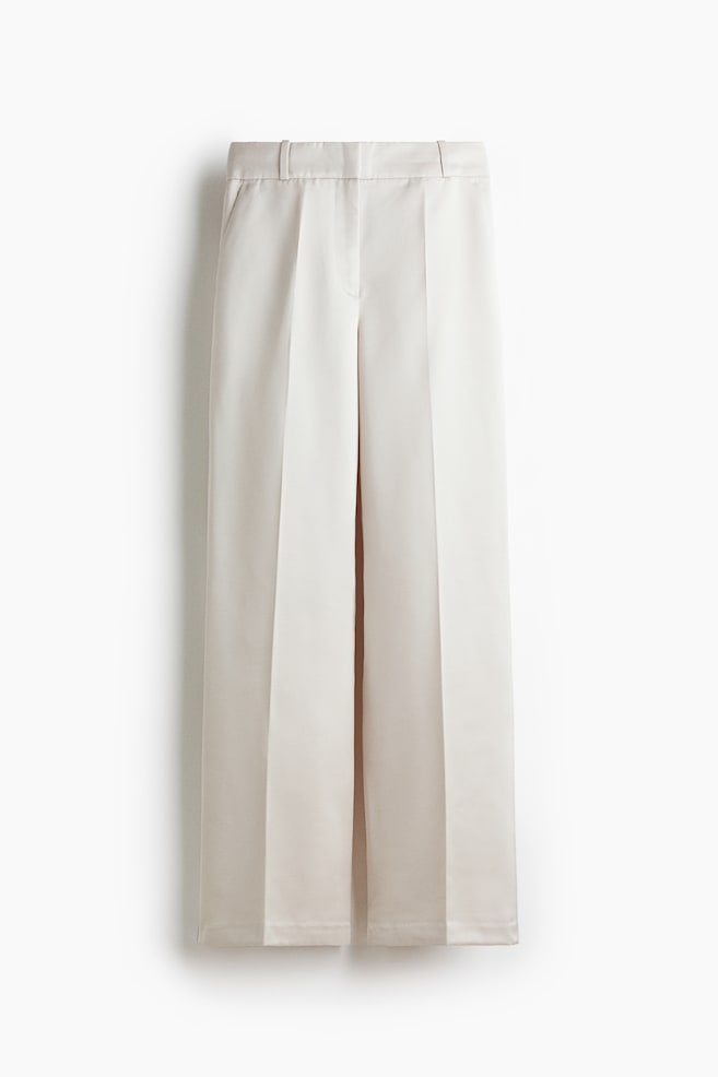 High-waisted tailored trousers - Cream/Dark red/White/Black - 1