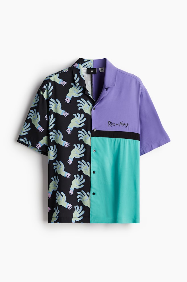 Loose Fit Printed resort shirt - Purple/Rick and Morty - 1