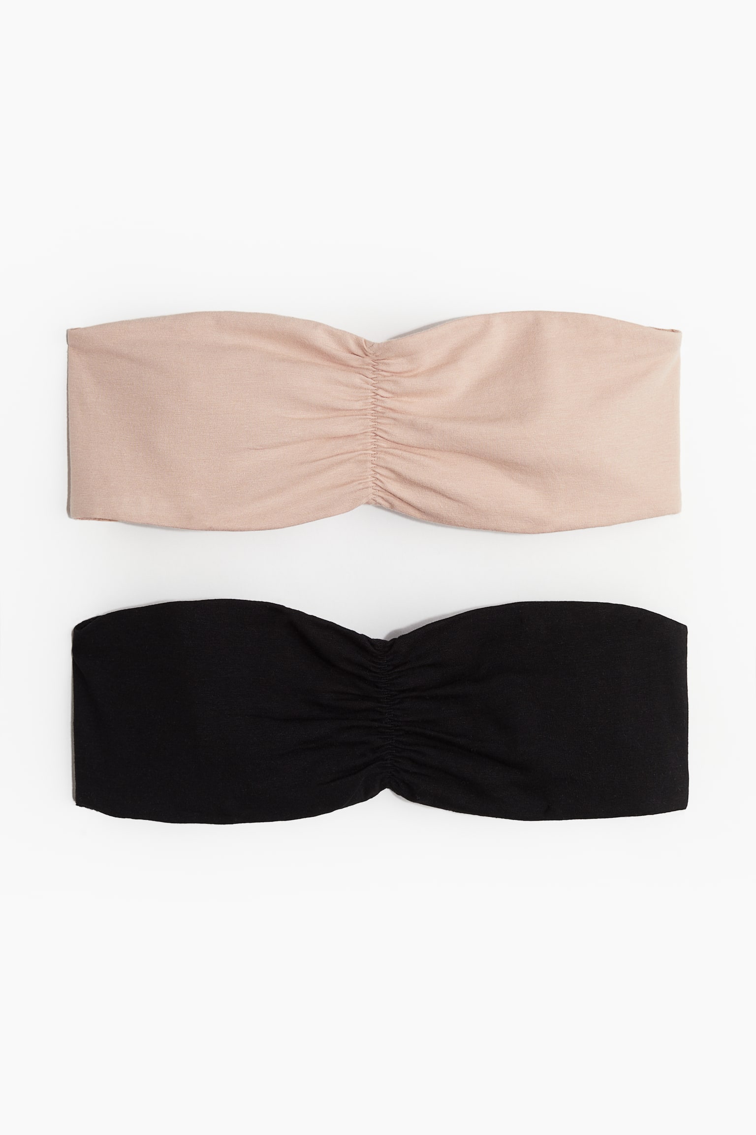 2-pack Non Padded Bandeau Bras - Powder pink/Black - 2