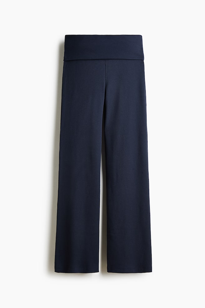 Pantaloni da pigiama a nido d'ape - Blu scuro/Grigio chiaro mélange - 1