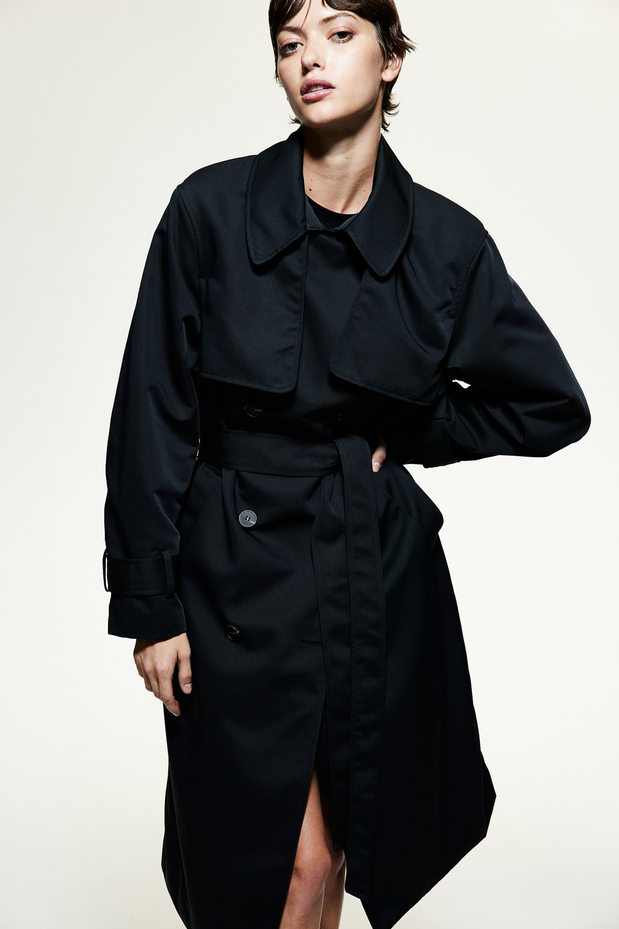 Double-breasted Twill Trench Coat