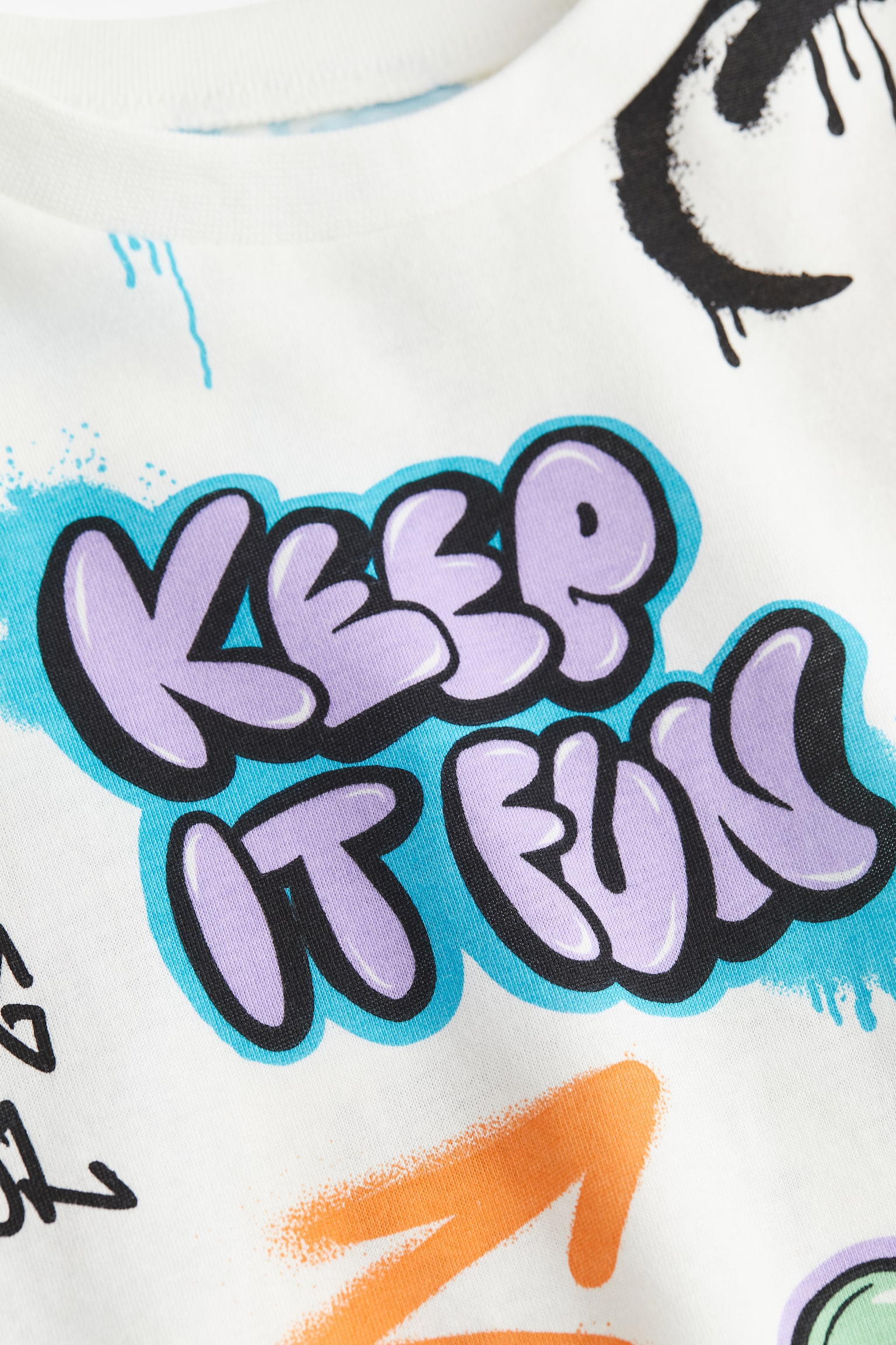 Cotton Tee - White/Graffiti/Light green/Crocodile - 2