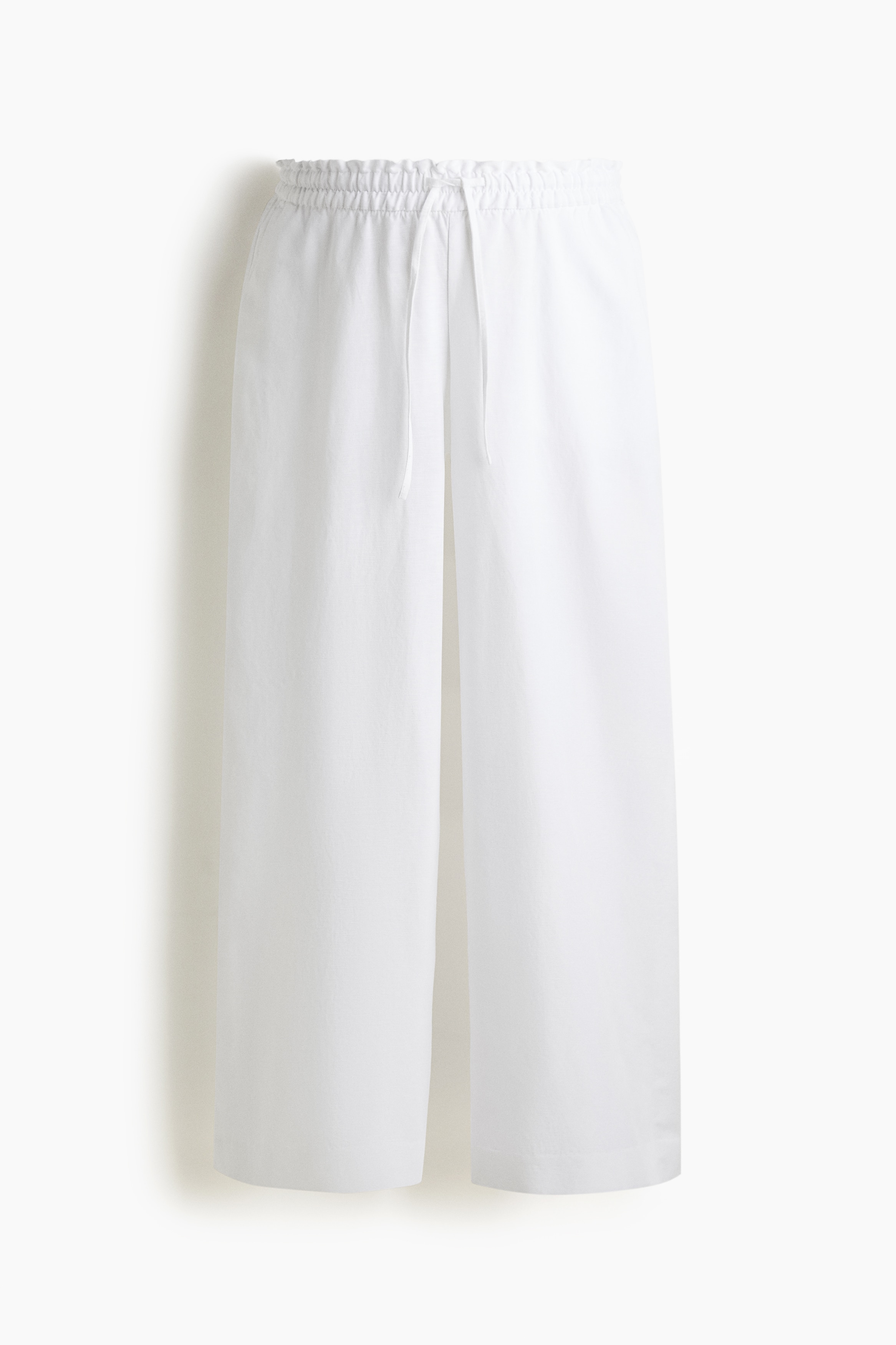 MAMA Παντελόνι Before & After από σύμμεικτο λινό - Λευκό/Γαλάζιο/Ανοιχτό μπεζ μελανζέ