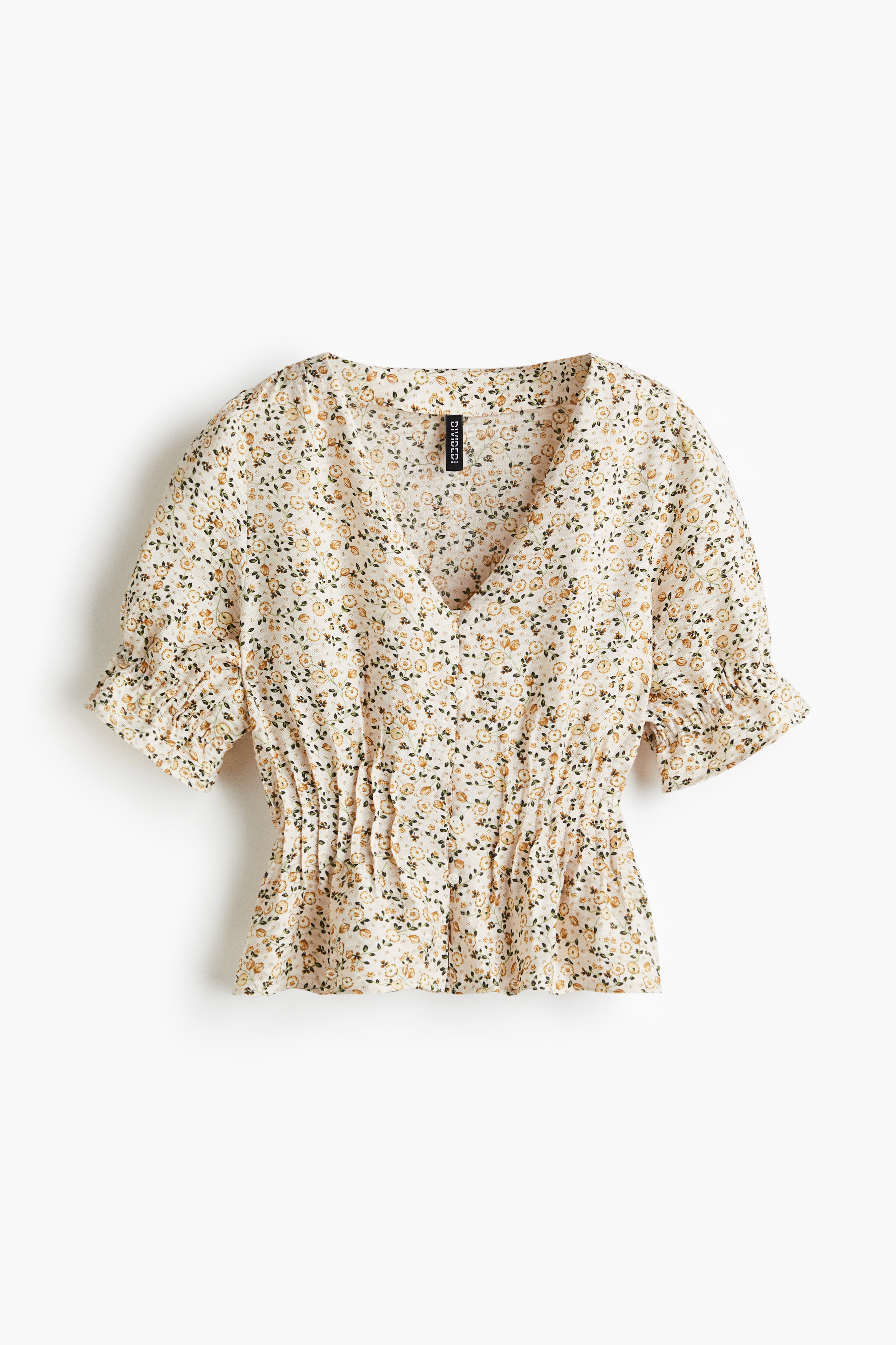 トップス eaphi flower jacquard peplum tops beige eaphi flower jacquard peplum tops - メルカリ