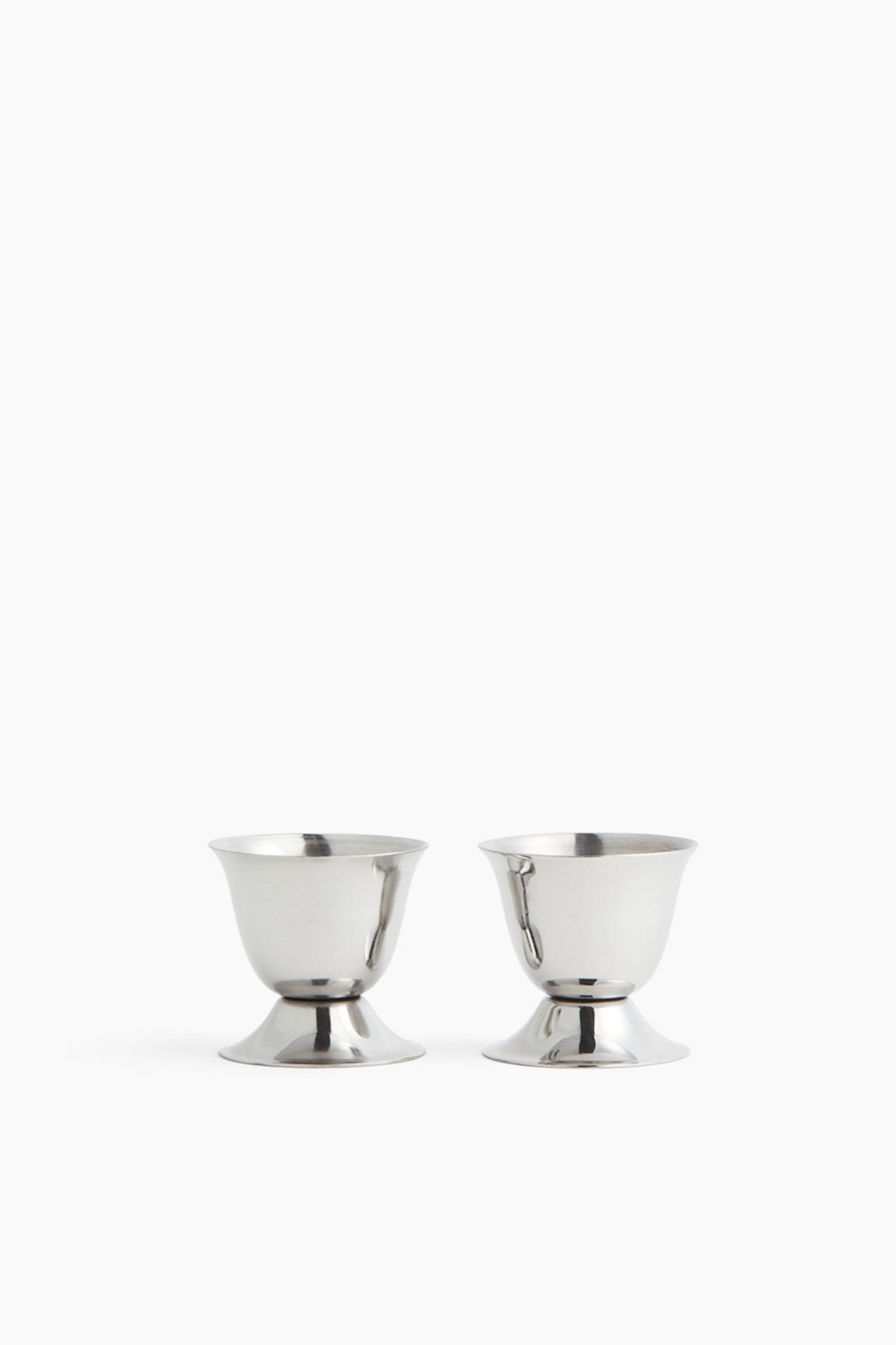 2-Pack Stainless Steel Egg Cups - Silver-colored