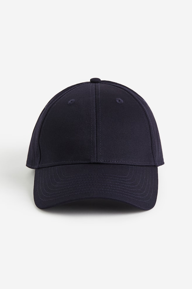Cotton twill cap - Navy blue/Black/Beige - 1