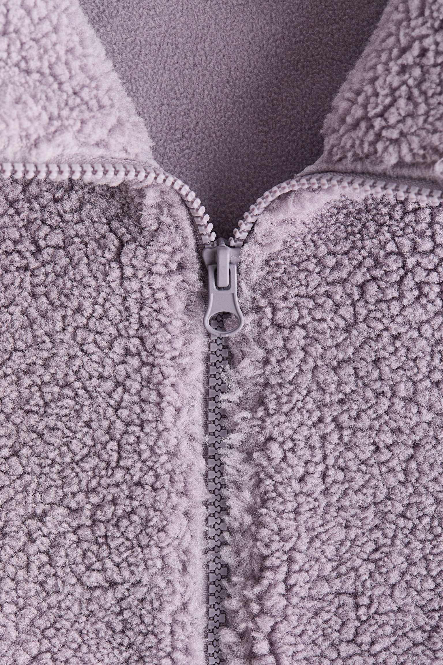 Детская куртка H&M Move Warm Teddy Fleece Activewear, цвет: Пыльный сиреневый — фото 7