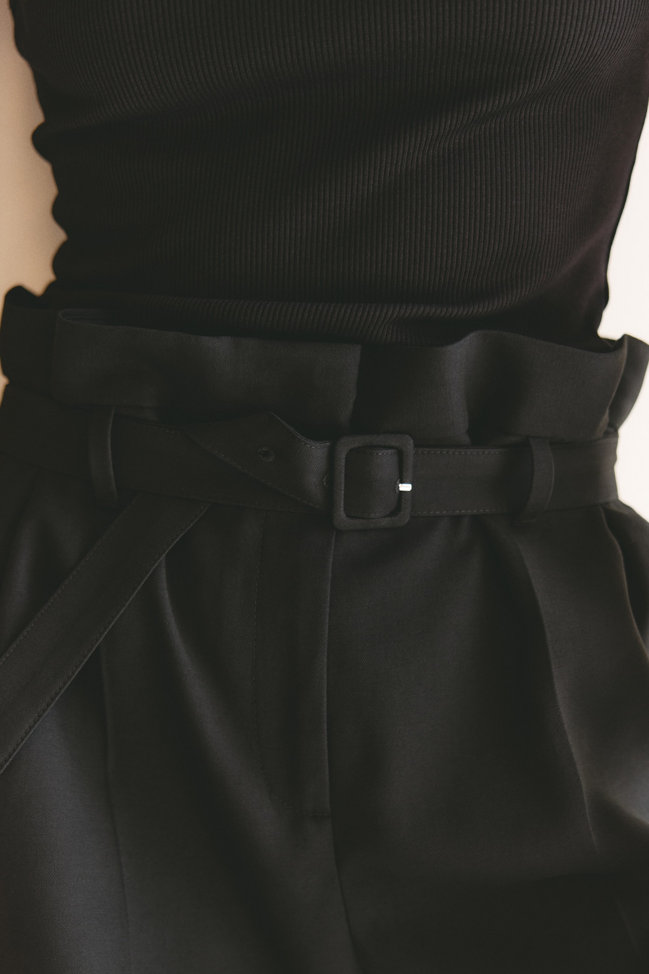 Viscose-Blend Shorts with Belt